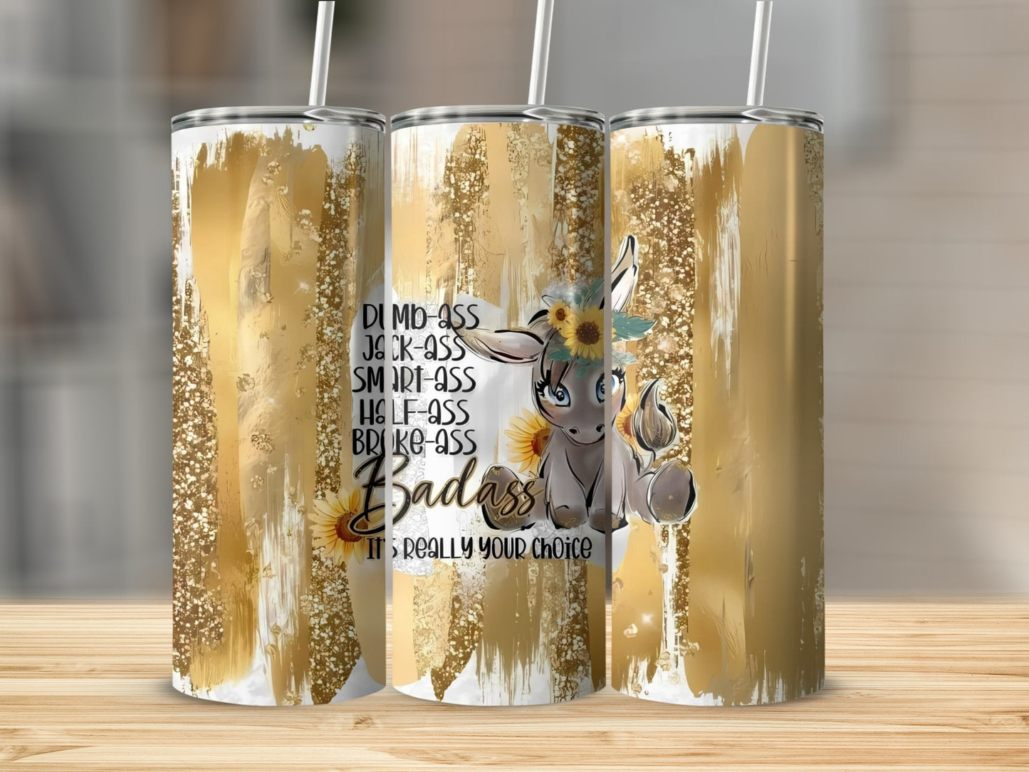 Funny Motivational Animal Design Stainless Steel Tumbler