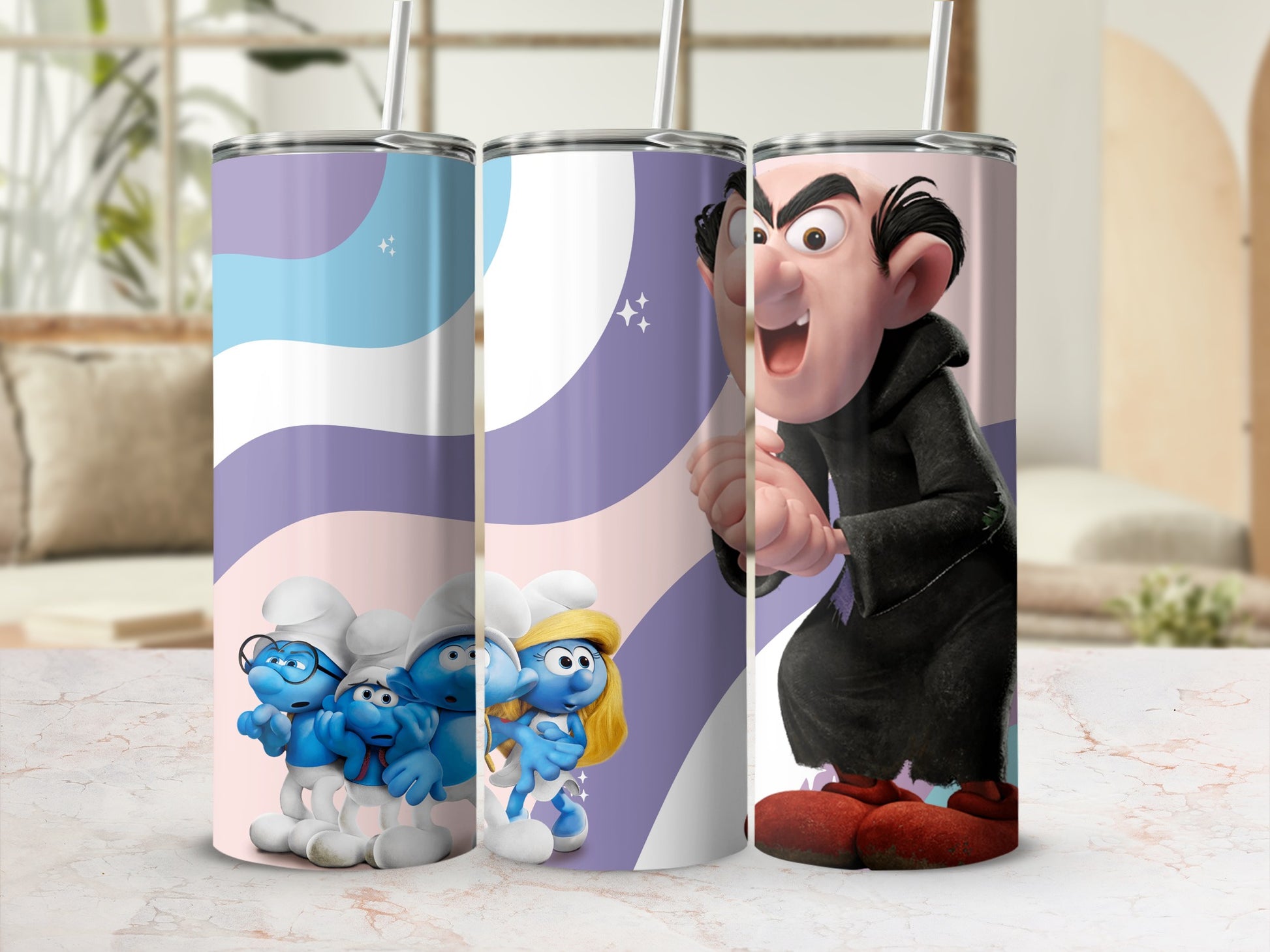 Smurfs and Gargamel Design Vacuum Insulated Tumblers