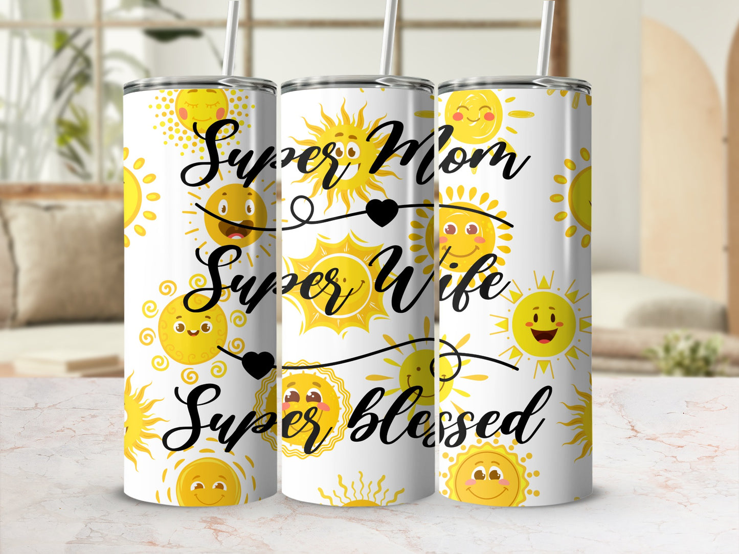 Super Mom Super Wife Super Blessed tumbler