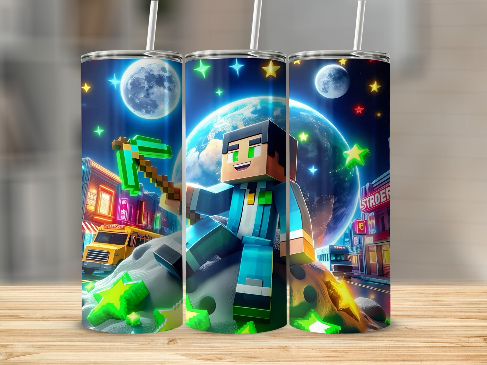 Vibrant Galactic Multiverse Graphic Tumbler Cup