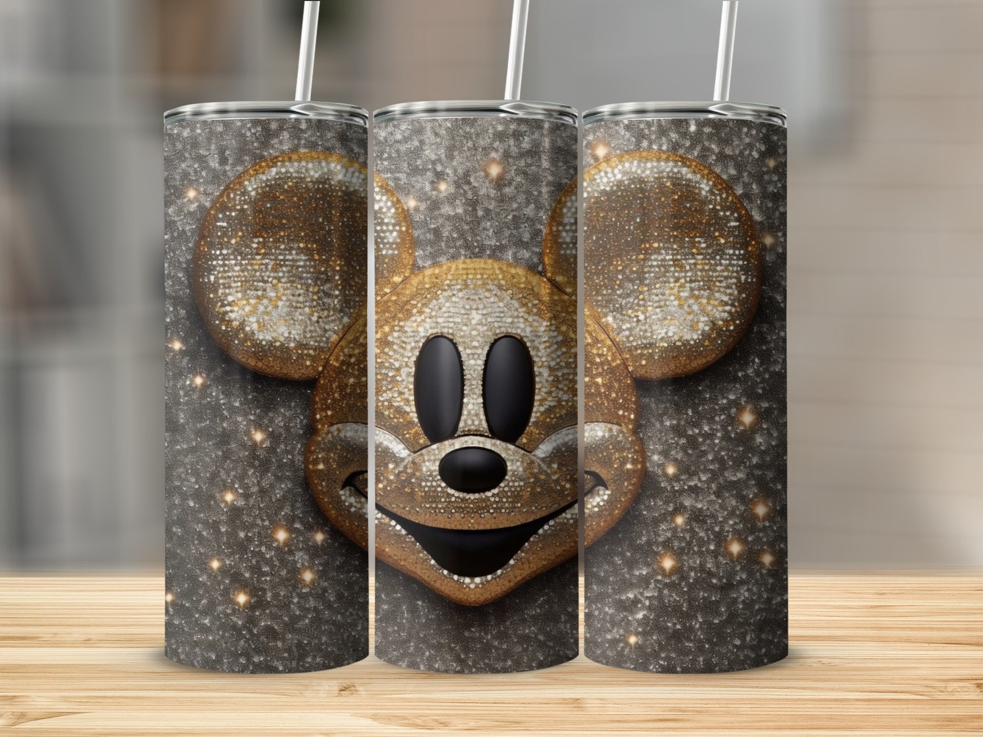 Glittery Mouse Ears Sparkle Design Tumbler