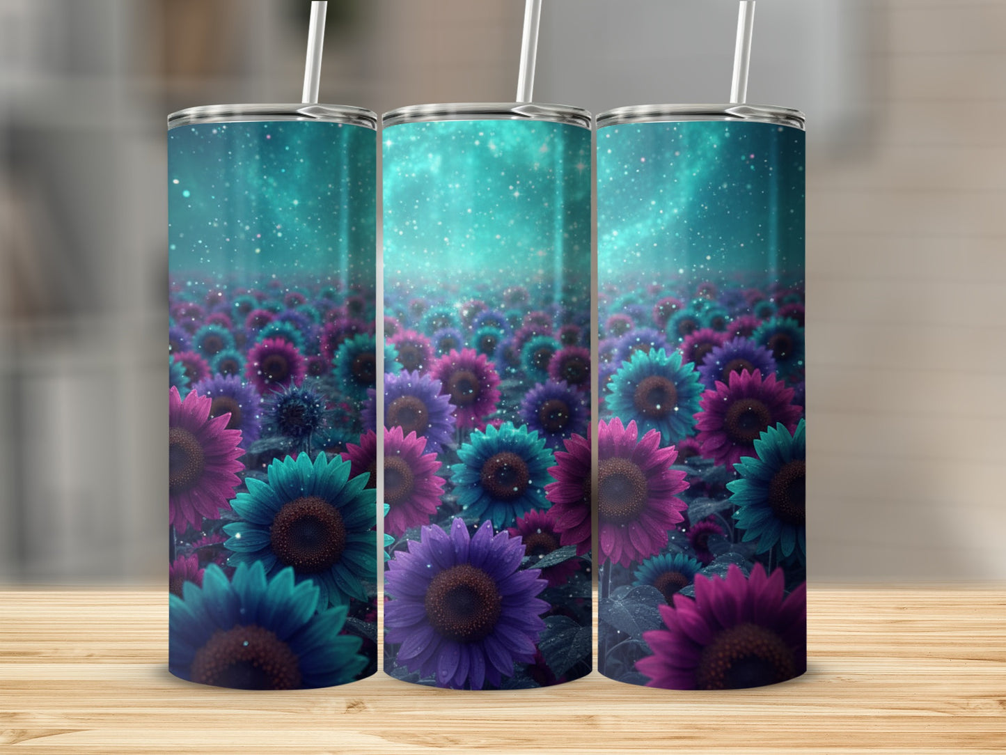 Starry Night Field of Flowers Tumbler Product