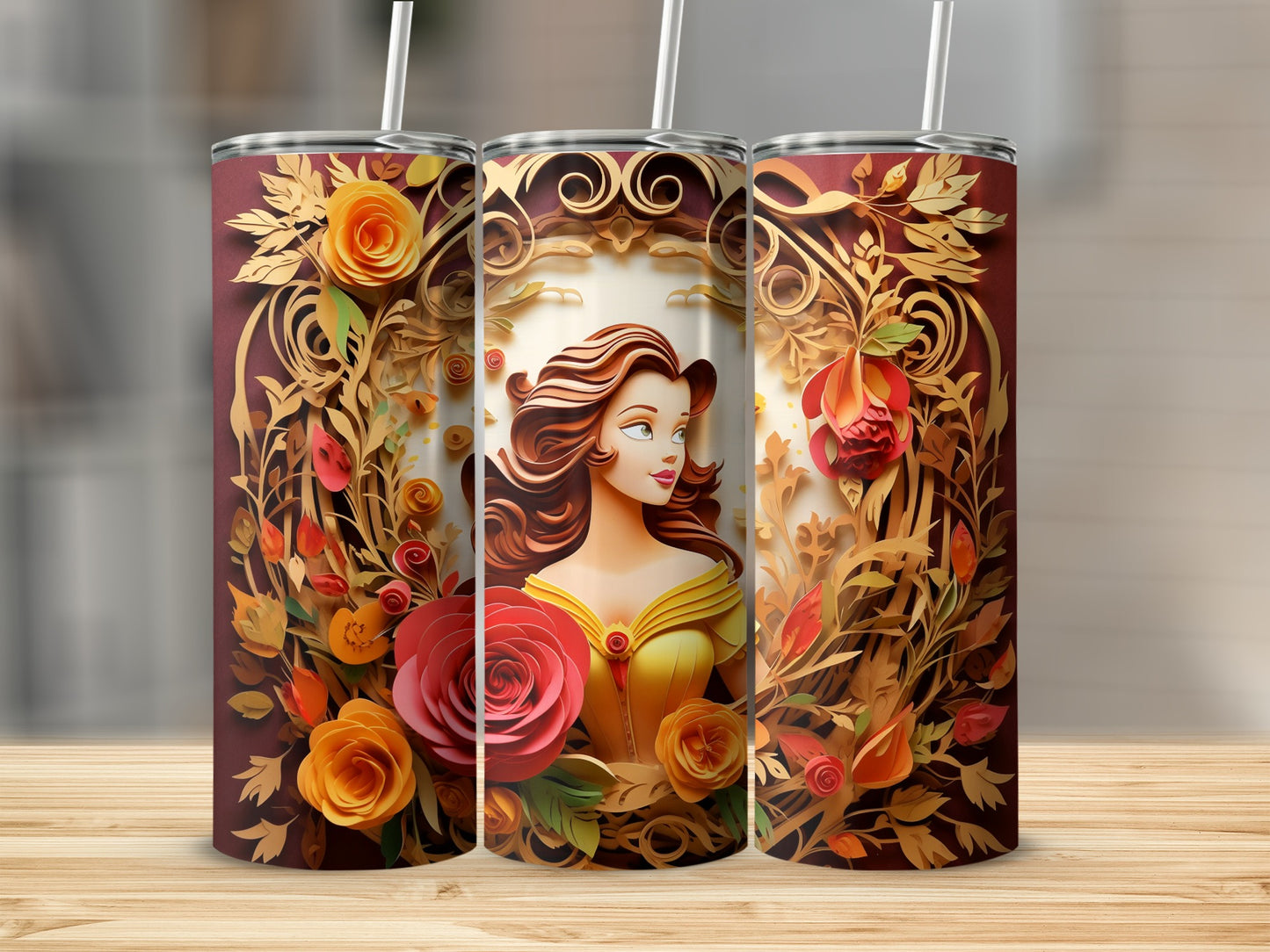Beauty and Roses Graphic Tall Tumbler Drinkware Cup