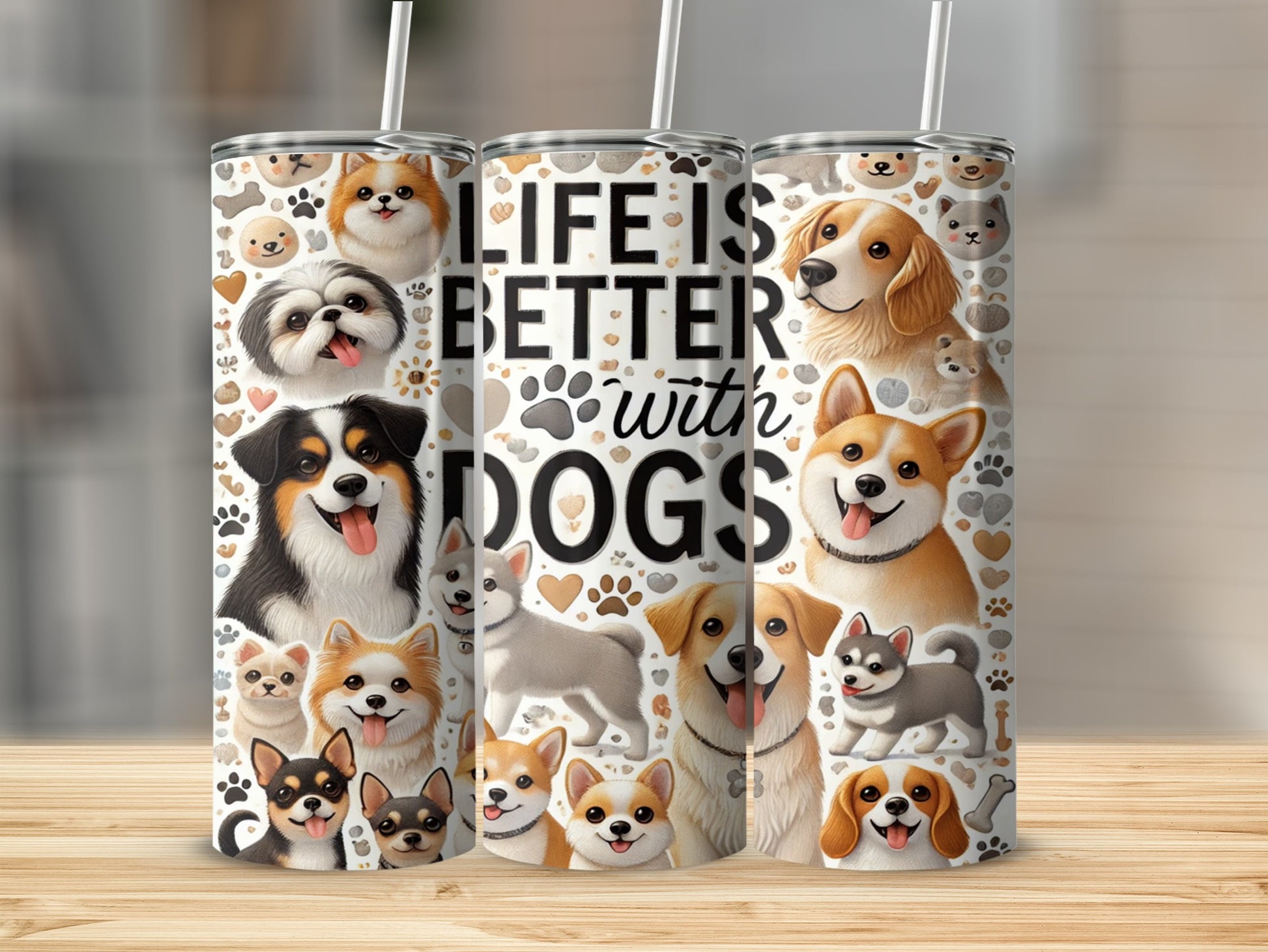 Life is Better with Dogs Tumbler for Dog Lovers