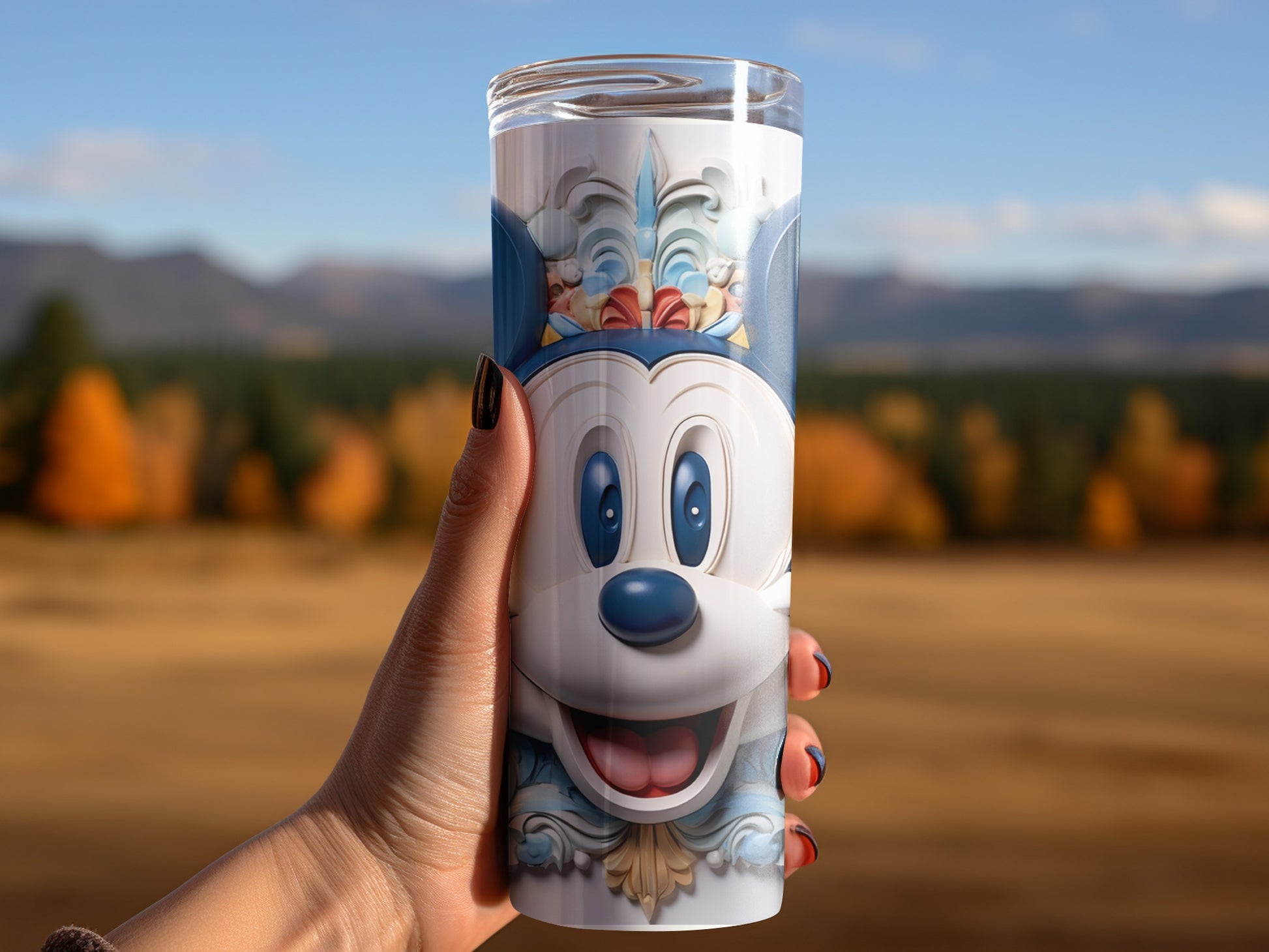 Adorable Cartoon Character Tall Clear Tumbler