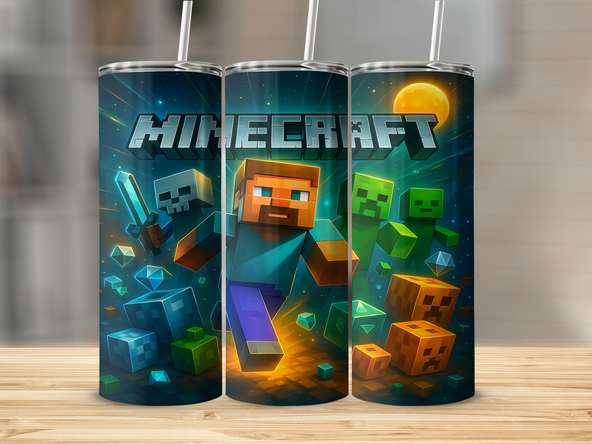Minecraft Themed Design Tumbler Perfect for Gamers