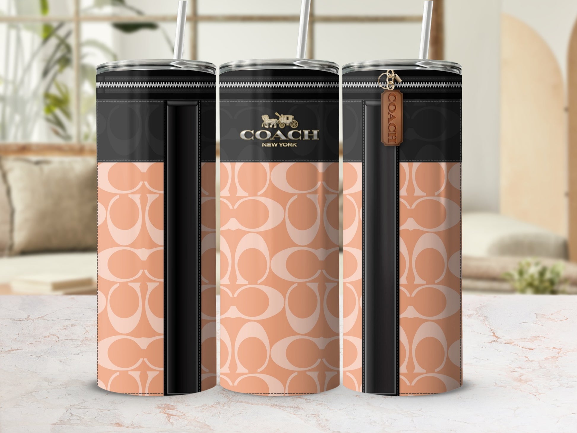 Stylish Coach New York Patterned Water Bottle