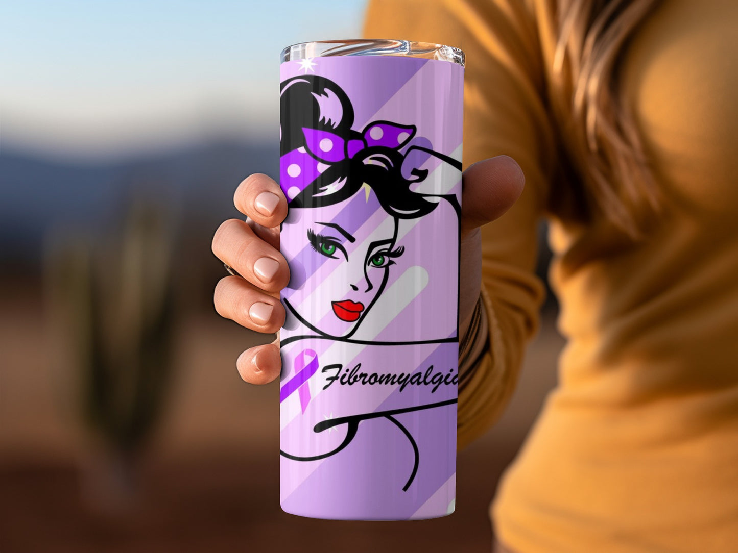 Fibromyalgia Awareness Artwork Stainless Steel Tumbler