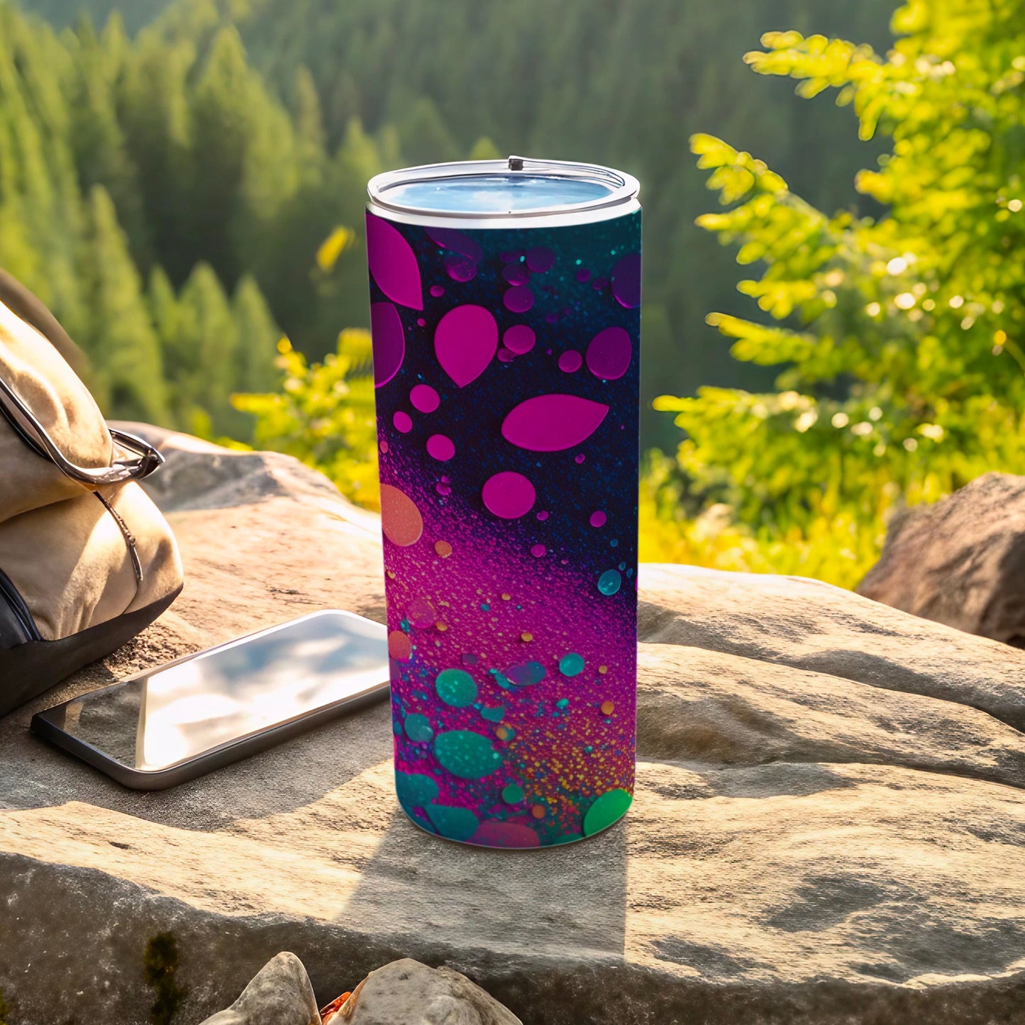 Vibrant Abstract Bubble Pattern Slim Tumbler product type