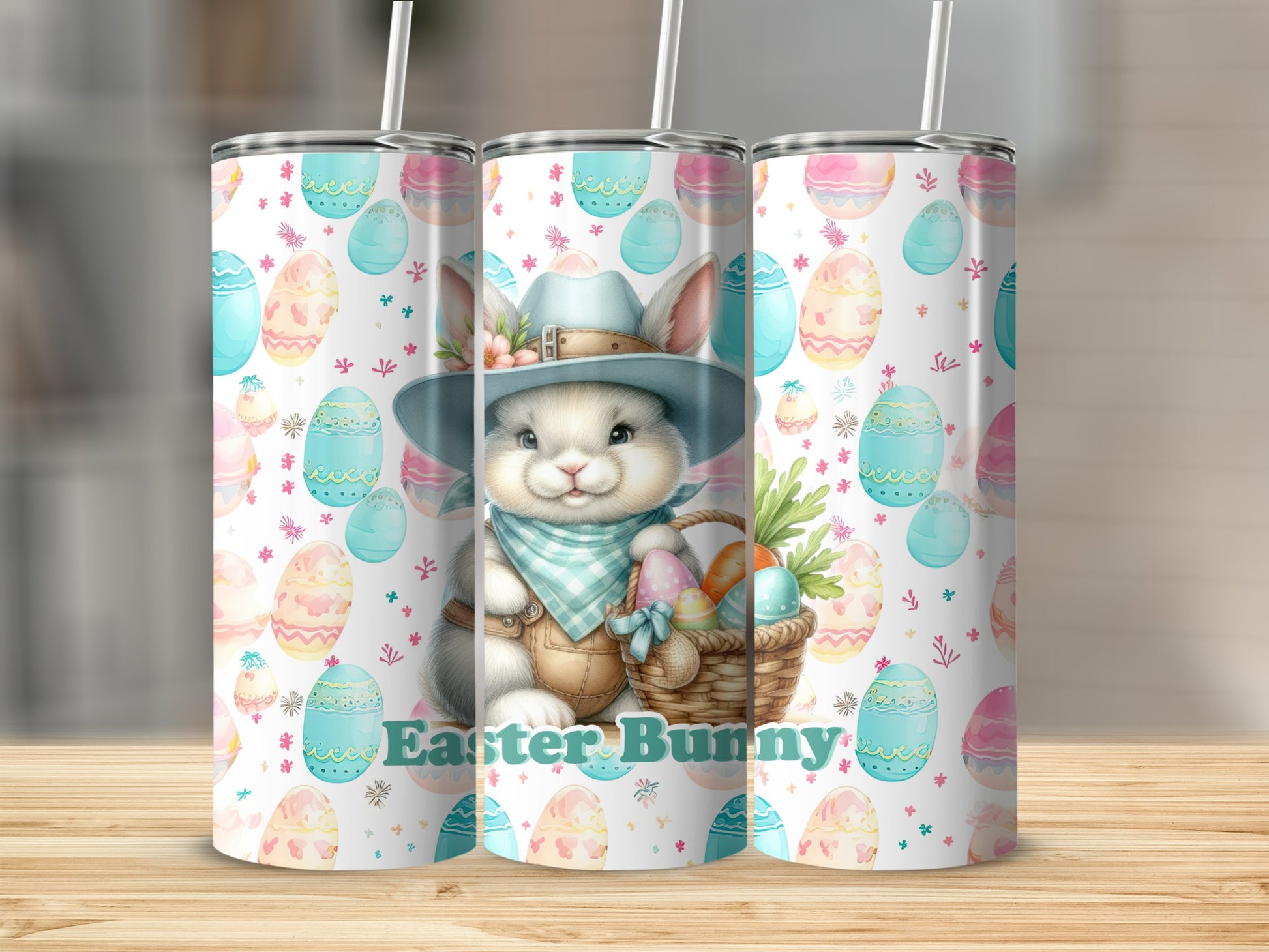 Easter Bunny Colorful Eggs Design Tumbler product type