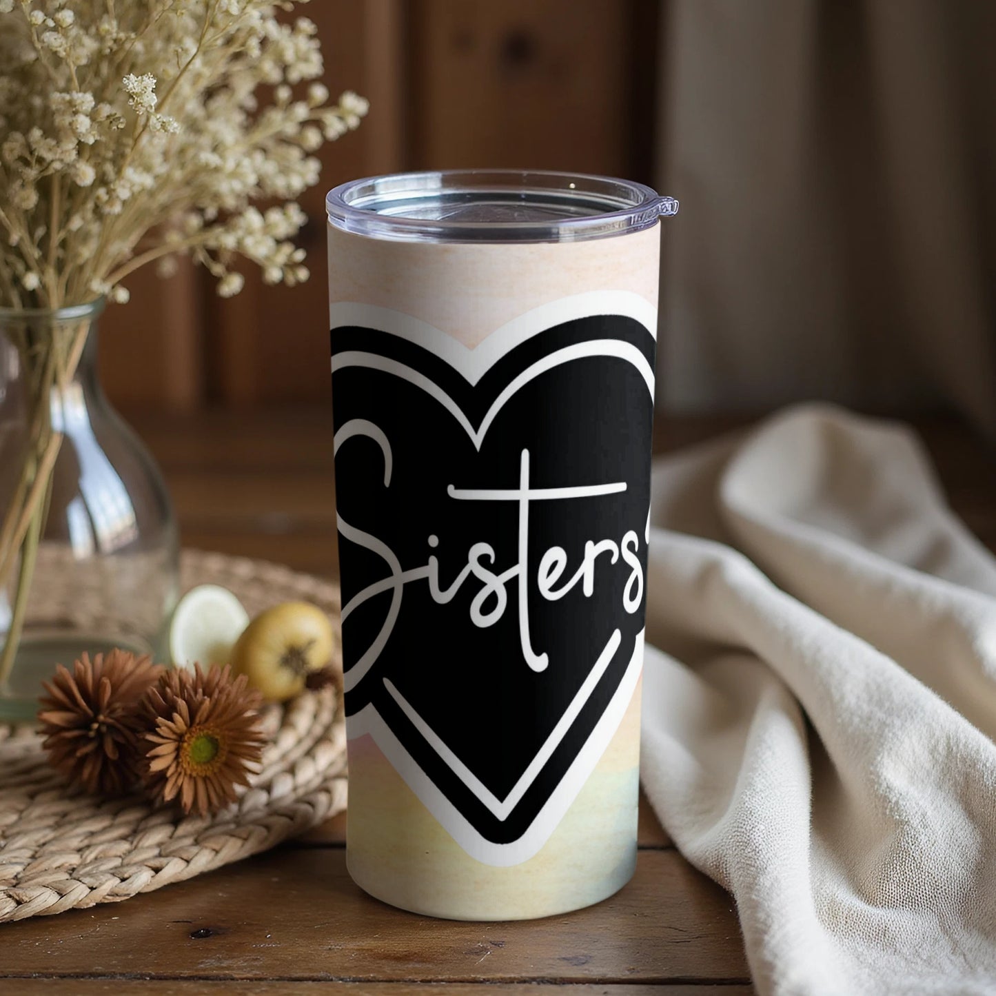 Sisters Heart Design Tumbler Product