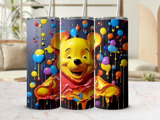 Colorful Cartoon Character Drip Design Tumbler
