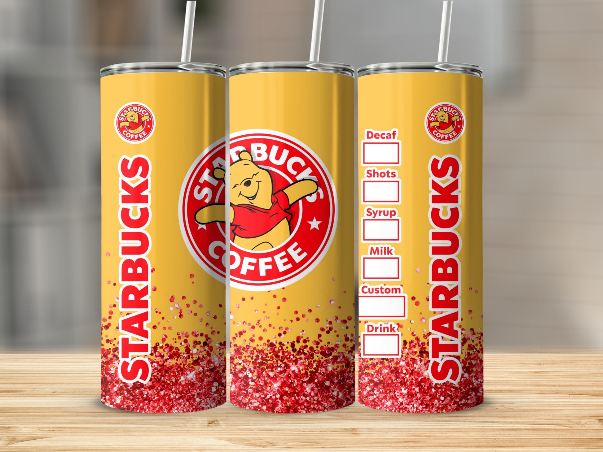 Starbucks Coffee Tumbler Winnie the Pooh Custom Design