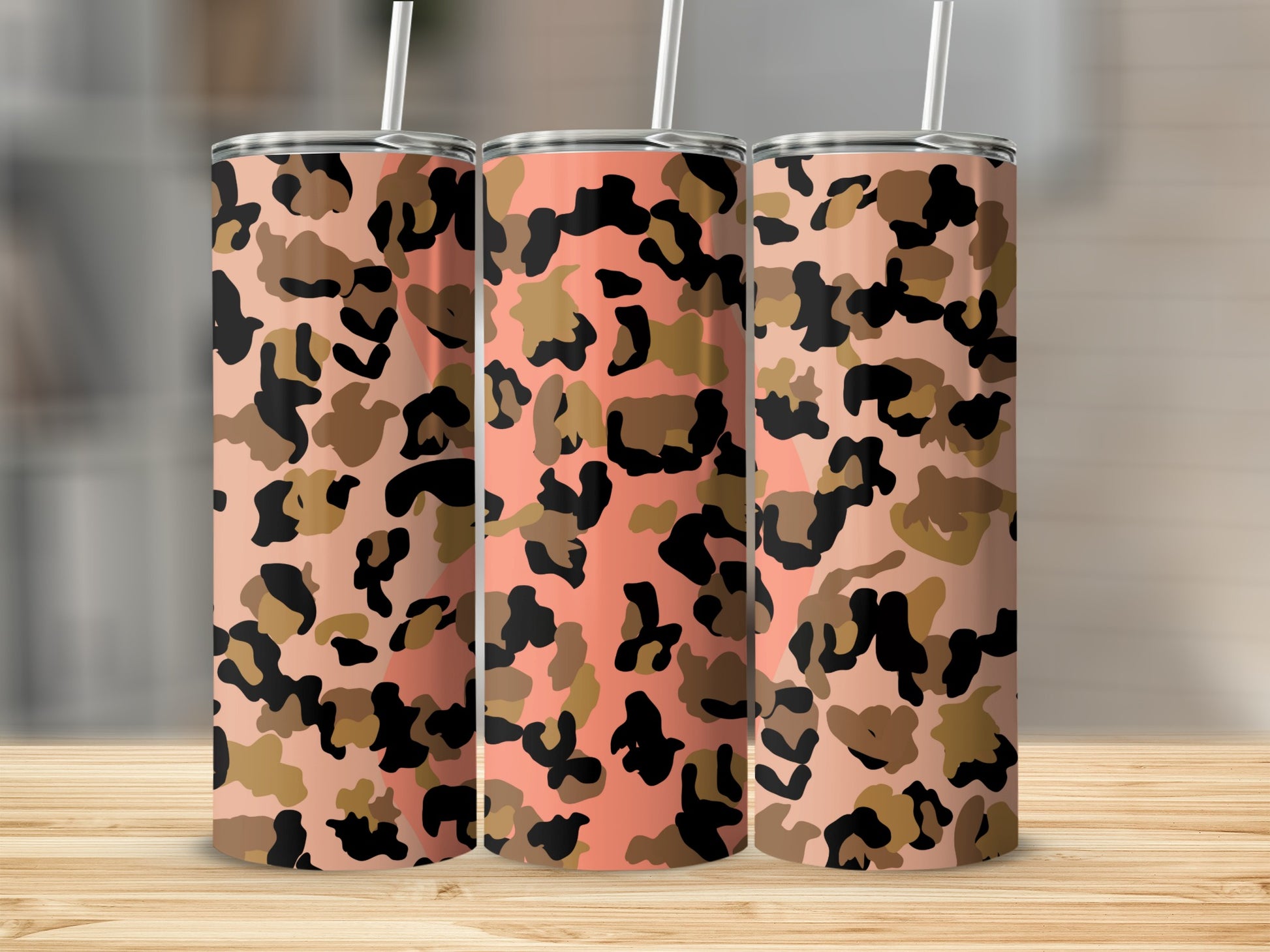 Camouflage Animal Print Tumblers with Straw 20oz Product