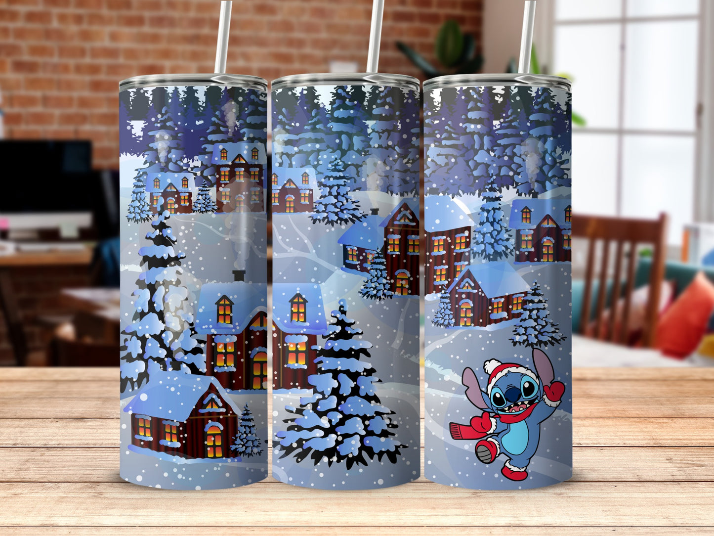 Festive Winter Scene with Cheerful Character Tumbler