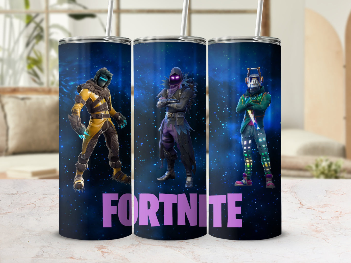 Fortnite Gaming Themed Tumblers with Characters Set