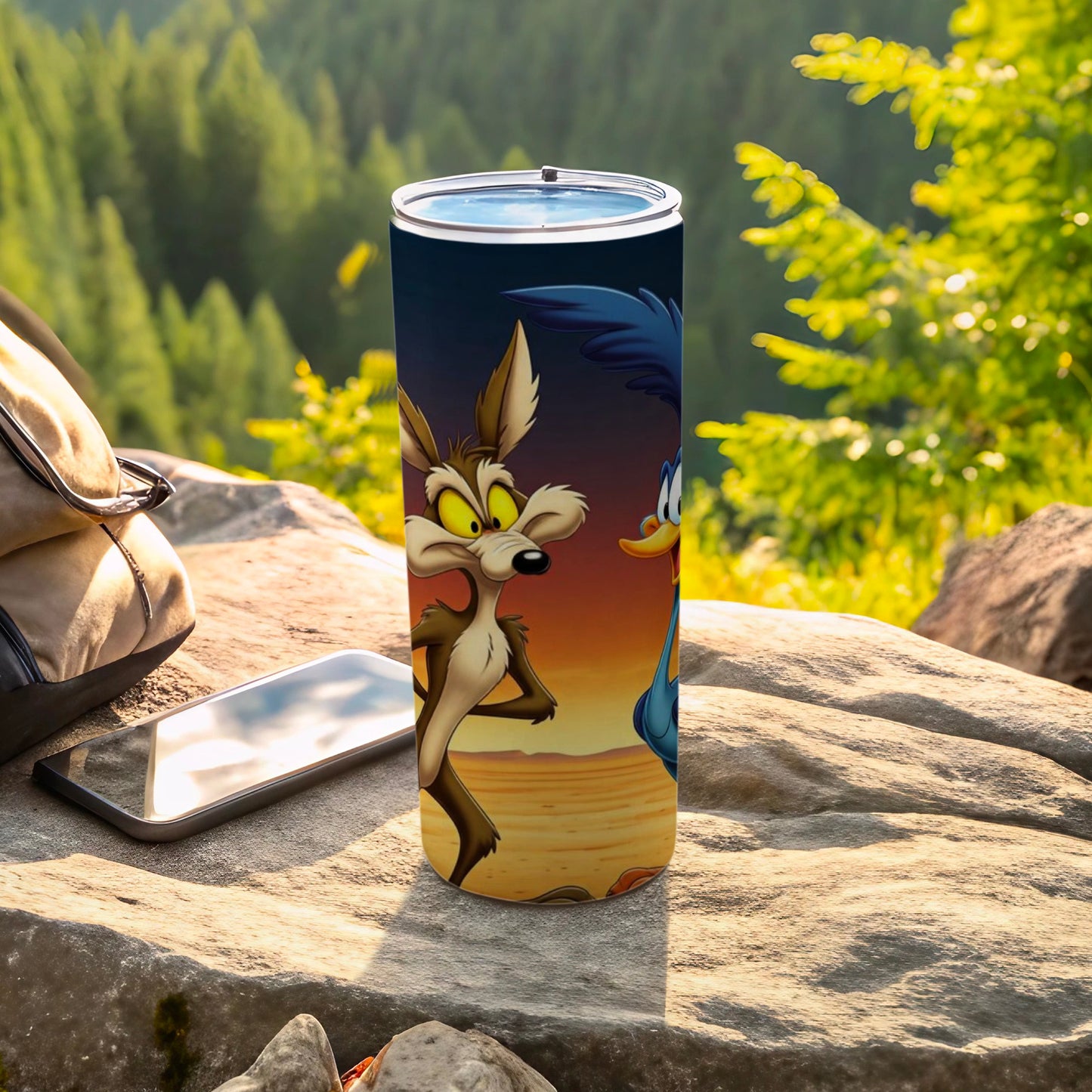 Wile E Coyote and Road Runner Tumbler for Outdoor Use