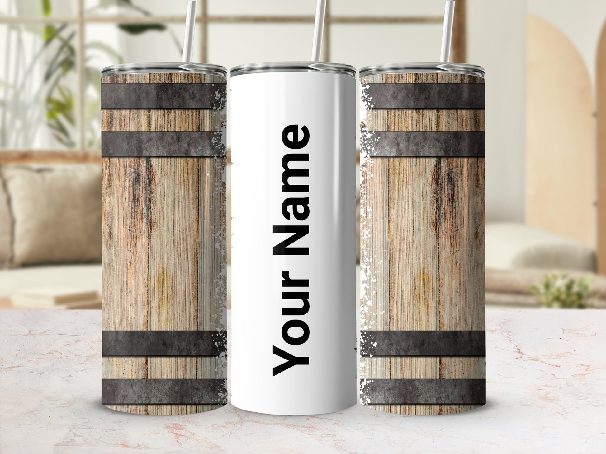 Personalized Name Customizable Wooden Tumbler
