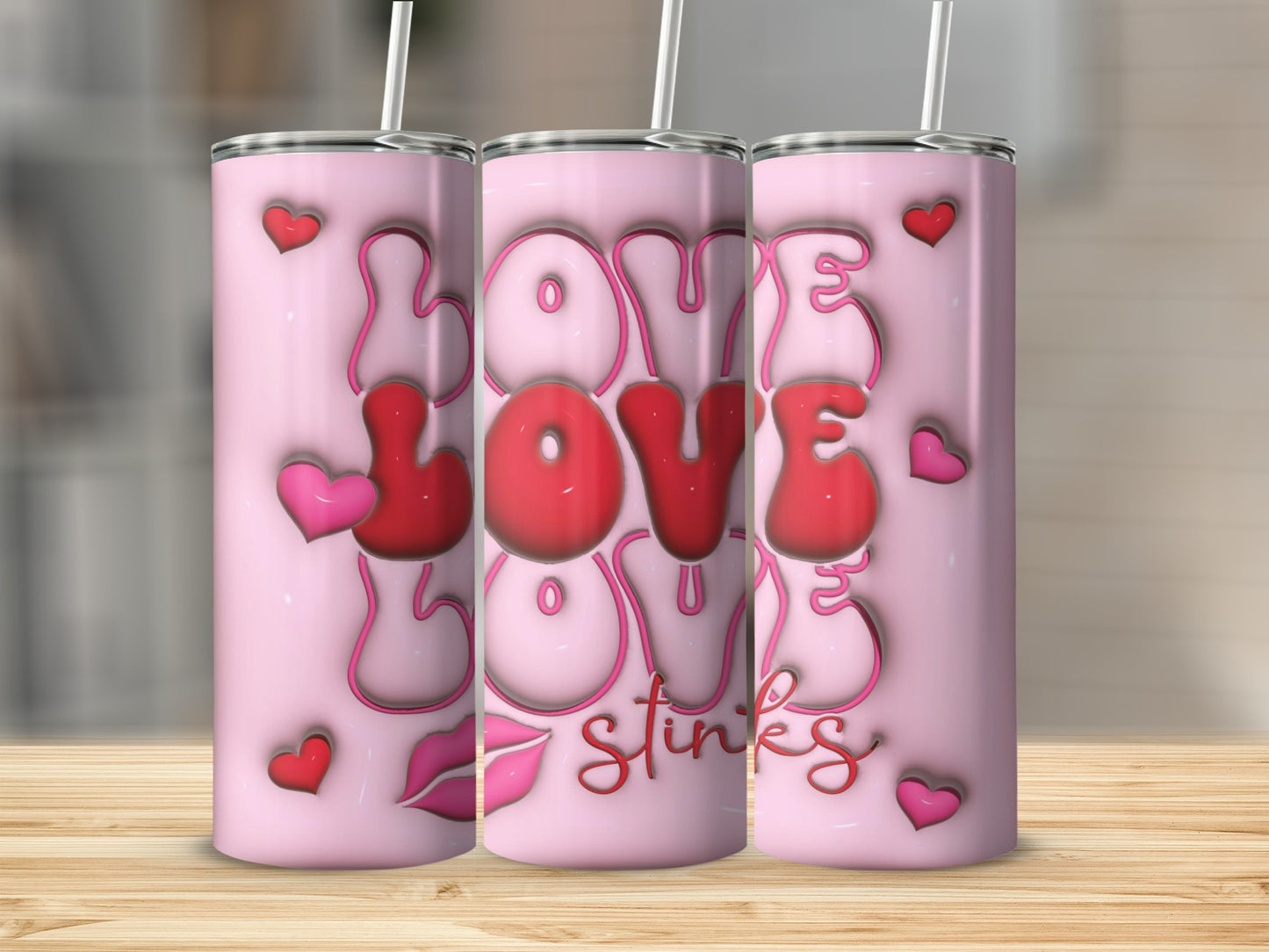 Love themed Valentine's Day design tumbler product