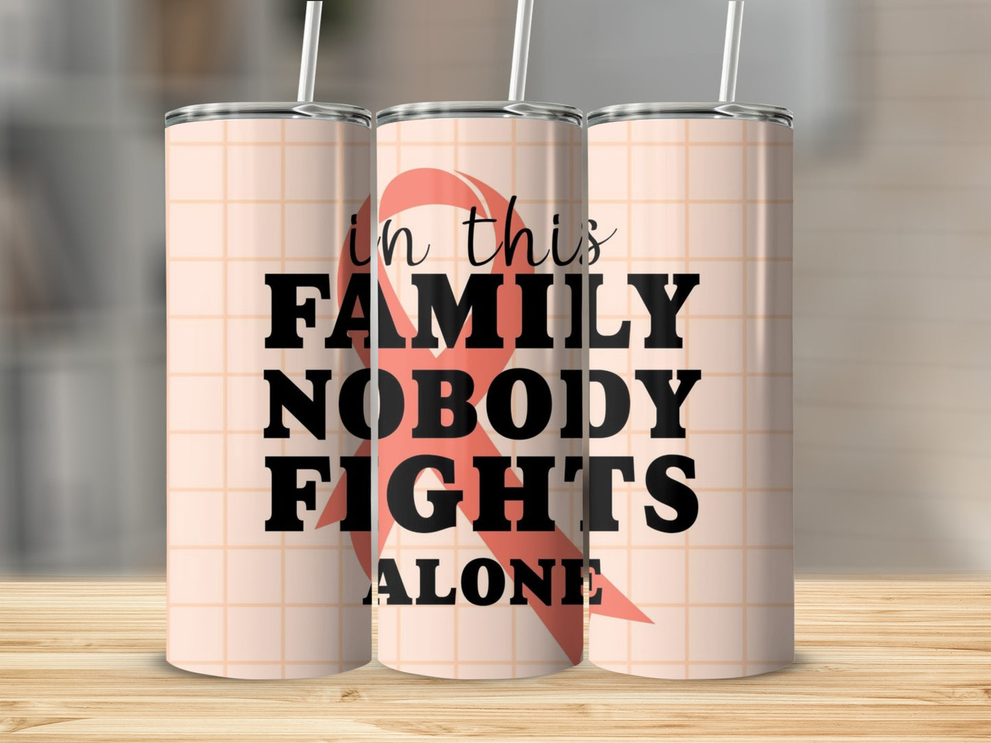 In This Family Nobody Fights Alone Tumbler Cup