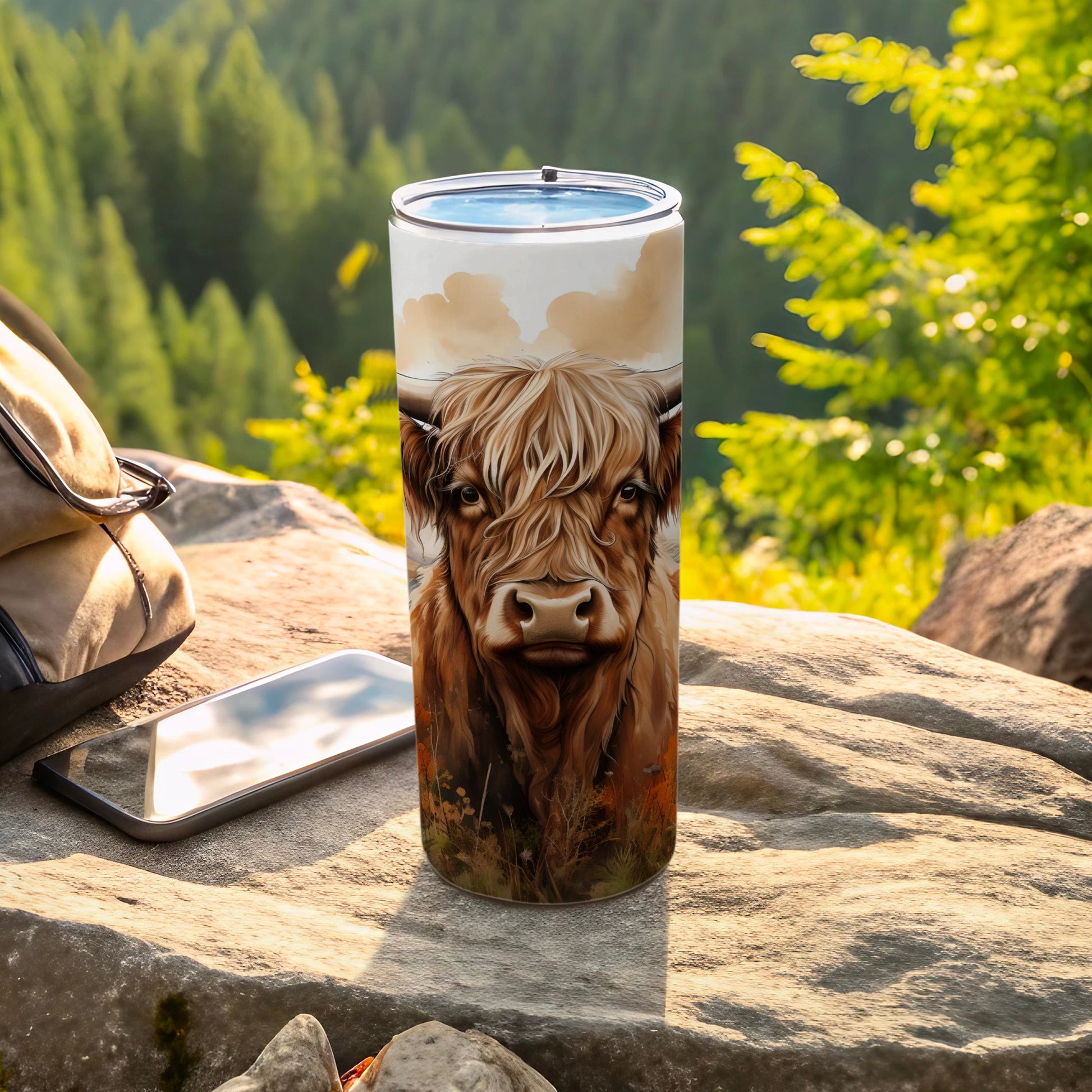 Highland Cow Art Design Insulated Travel Mug Drinkware