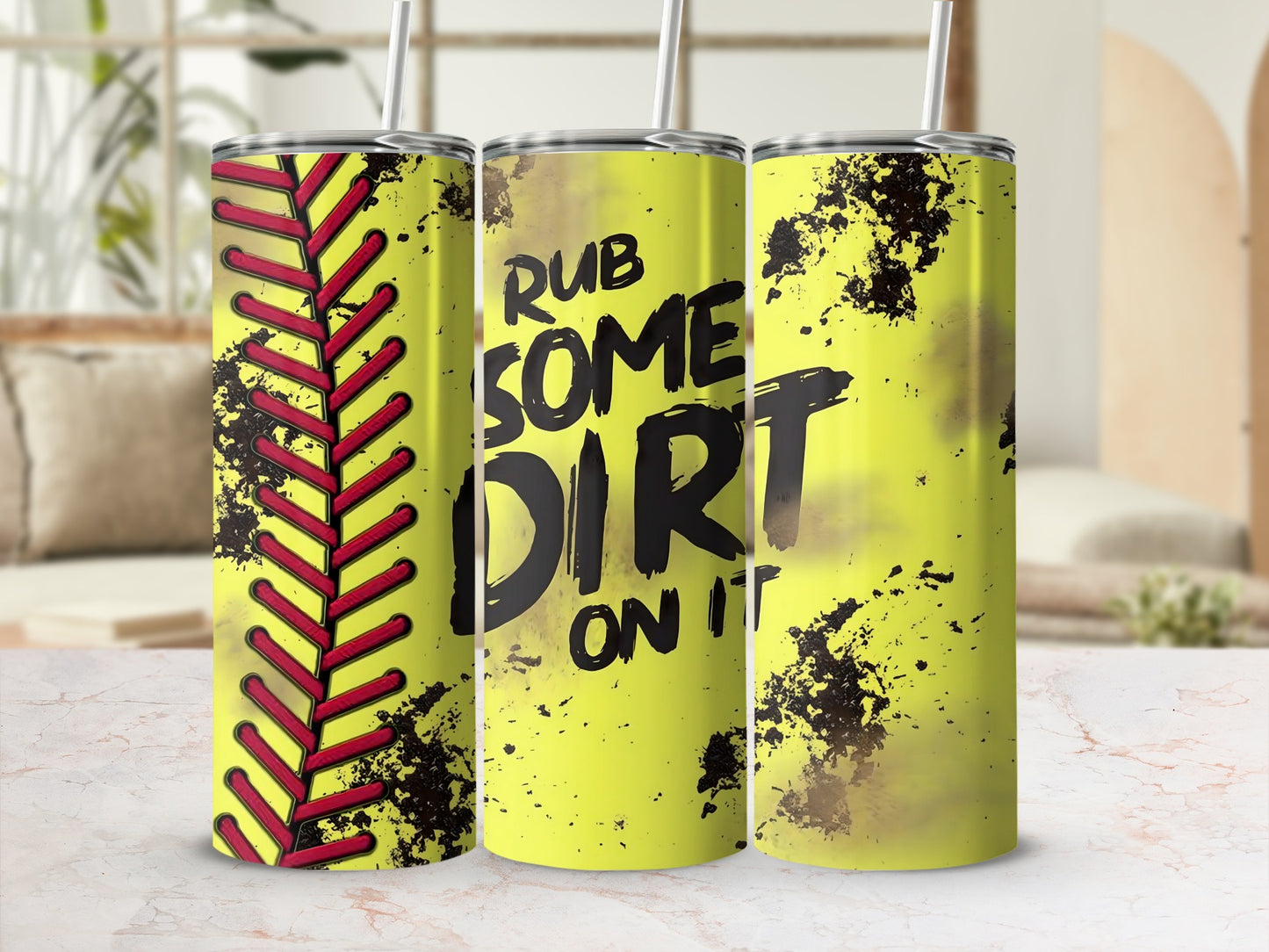 Rub Some Dirt On It Green and Black Tumbler