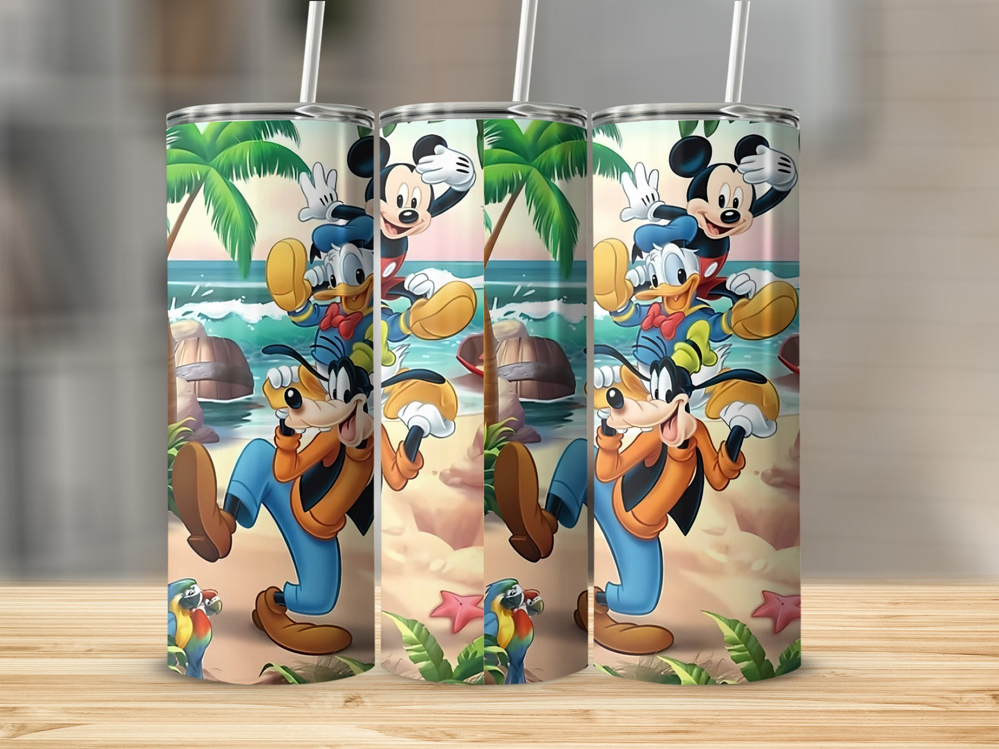 Disney Characters Tropical Beach Adventure Tumbler