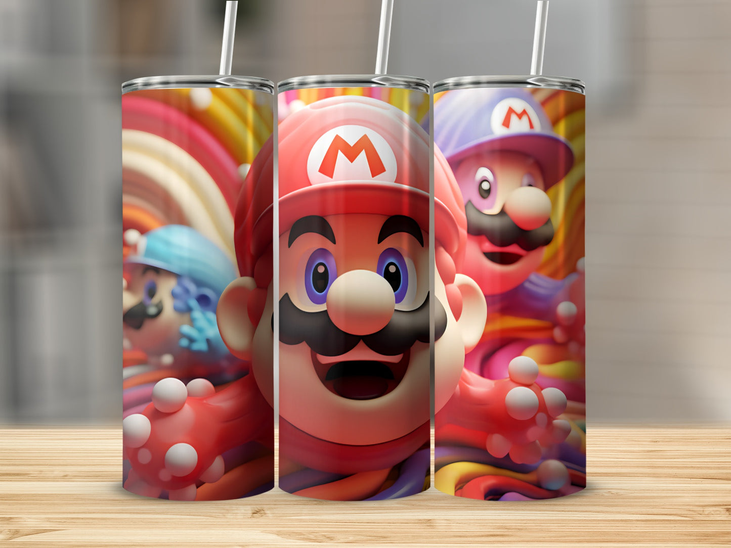 Colorful Cartoon Character Design Tumbler Set