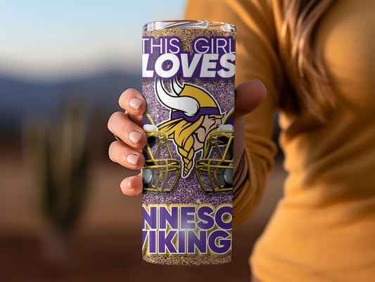 This Girl Loves Minnesota Vikings Football Team Tumblers