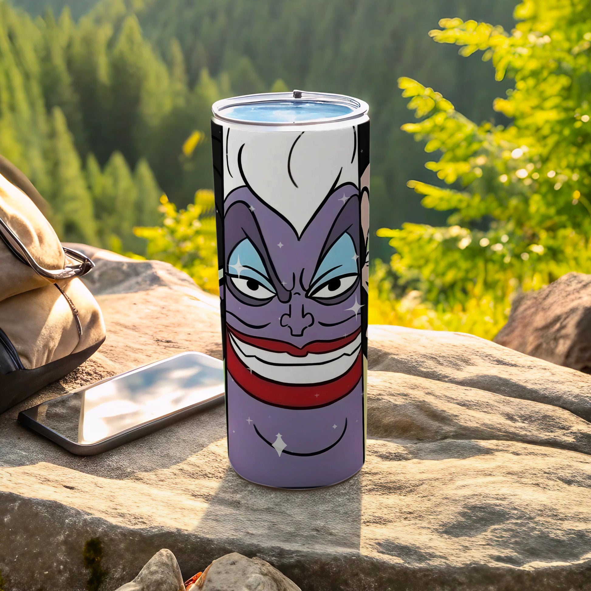 Vibrant Cartoon Character Design Travel Tumbler