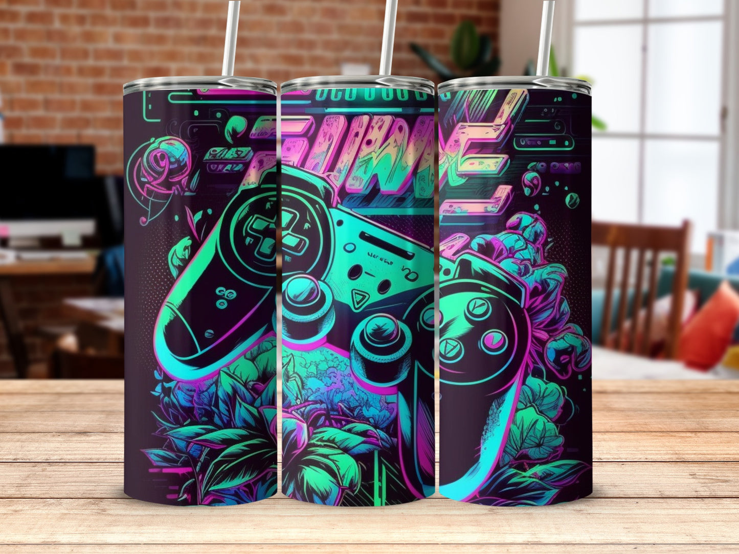 Retro Game Controller Art Travel Tumbler for Gamers