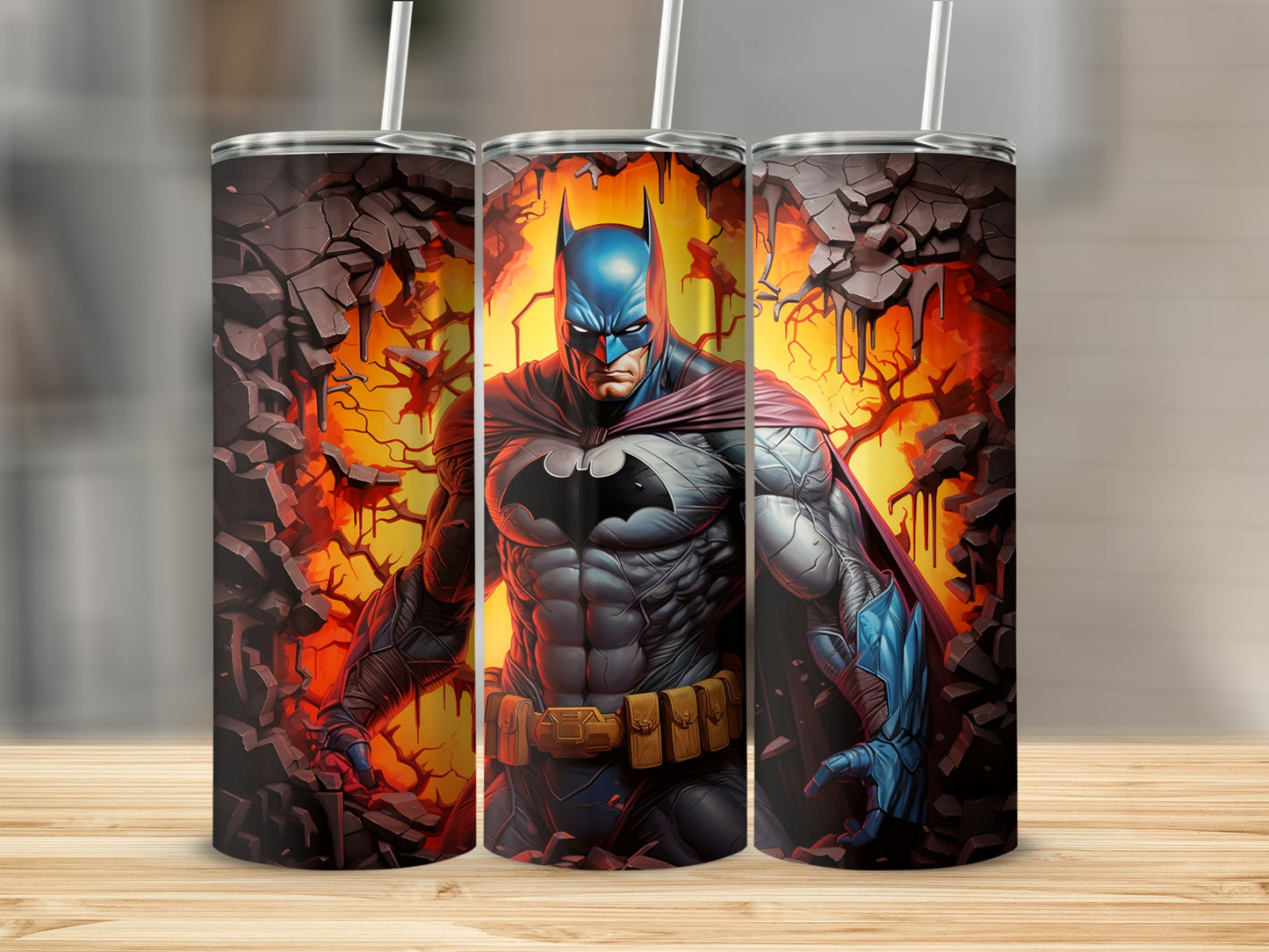 Epic Superhero Themed Tumbler with Intense Design