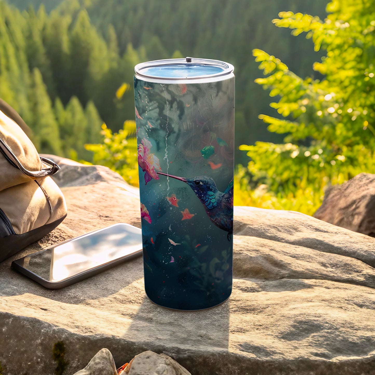 Majestic Hummingbird Flower Forest Scene Tumbler product type
Hummingbird
Flower
Tumbler
Wildlife
Nature
Bird art
Floral design
Outdoor gear
Drinkware
Artistic print
Forest scene
Animal graphic
Unique gift
Vibrant color
Travel mug
Insulated cup
Custom design
Botanical
Nectar bird
Beautiful design