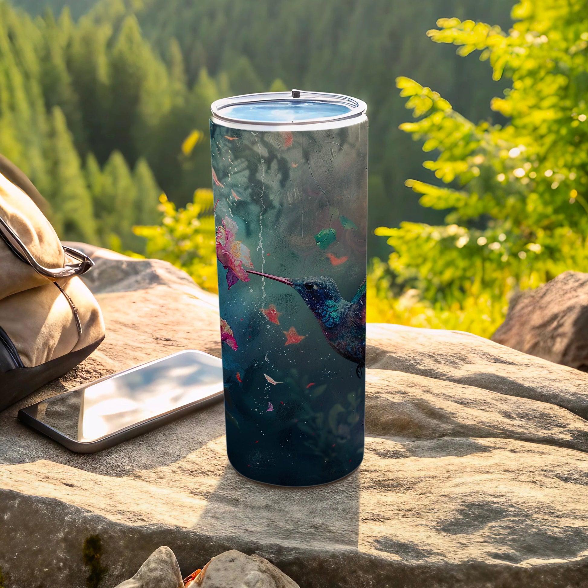 Majestic Hummingbird Flower Forest Scene Tumbler product type
Hummingbird
Flower
Tumbler
Wildlife
Nature
Bird art
Floral design
Outdoor gear
Drinkware
Artistic print
Forest scene
Animal graphic
Unique gift
Vibrant color
Travel mug
Insulated cup
Custom design
Botanical
Nectar bird
Beautiful design