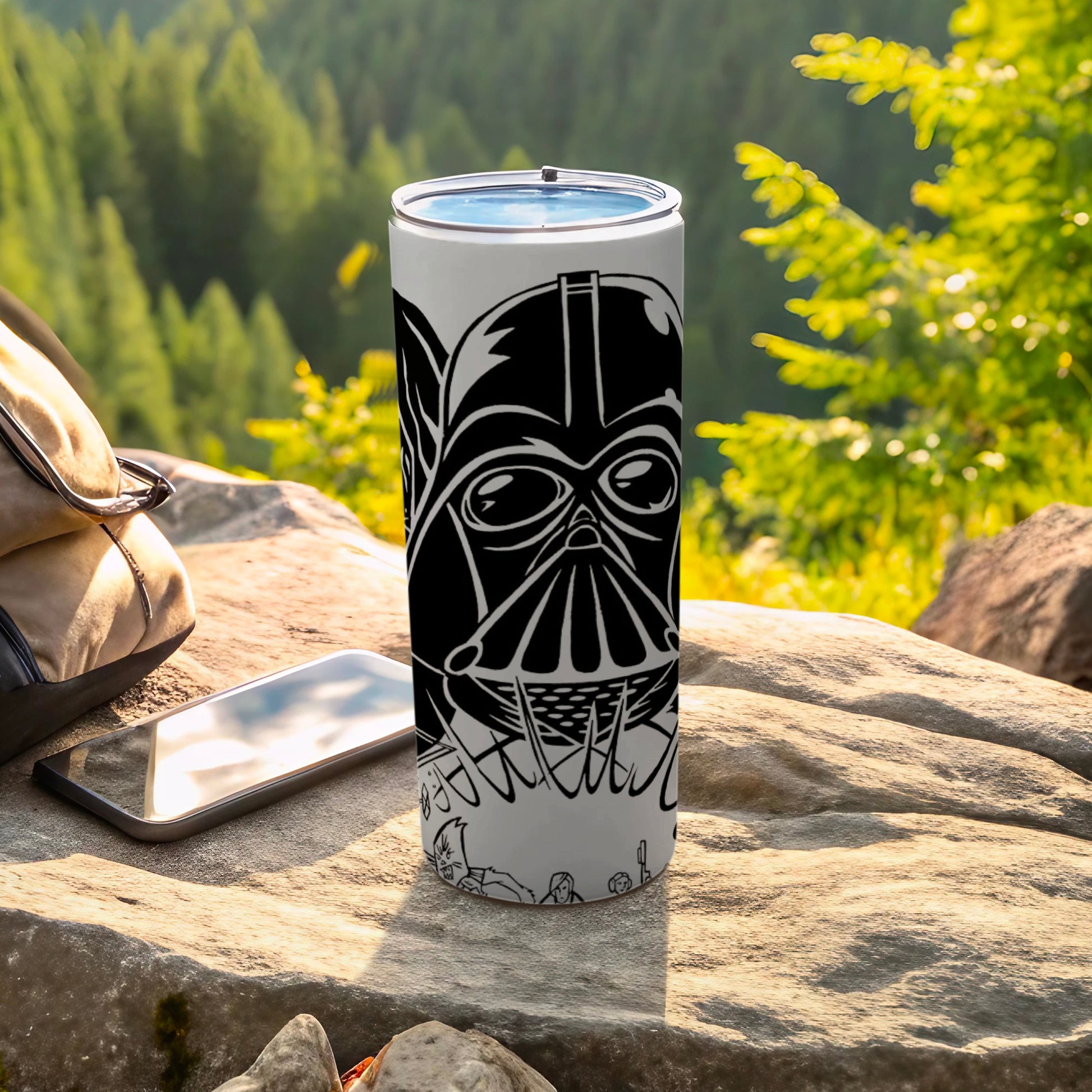Darth Vader Helmet Design Black White Star Wars Tumbler product type