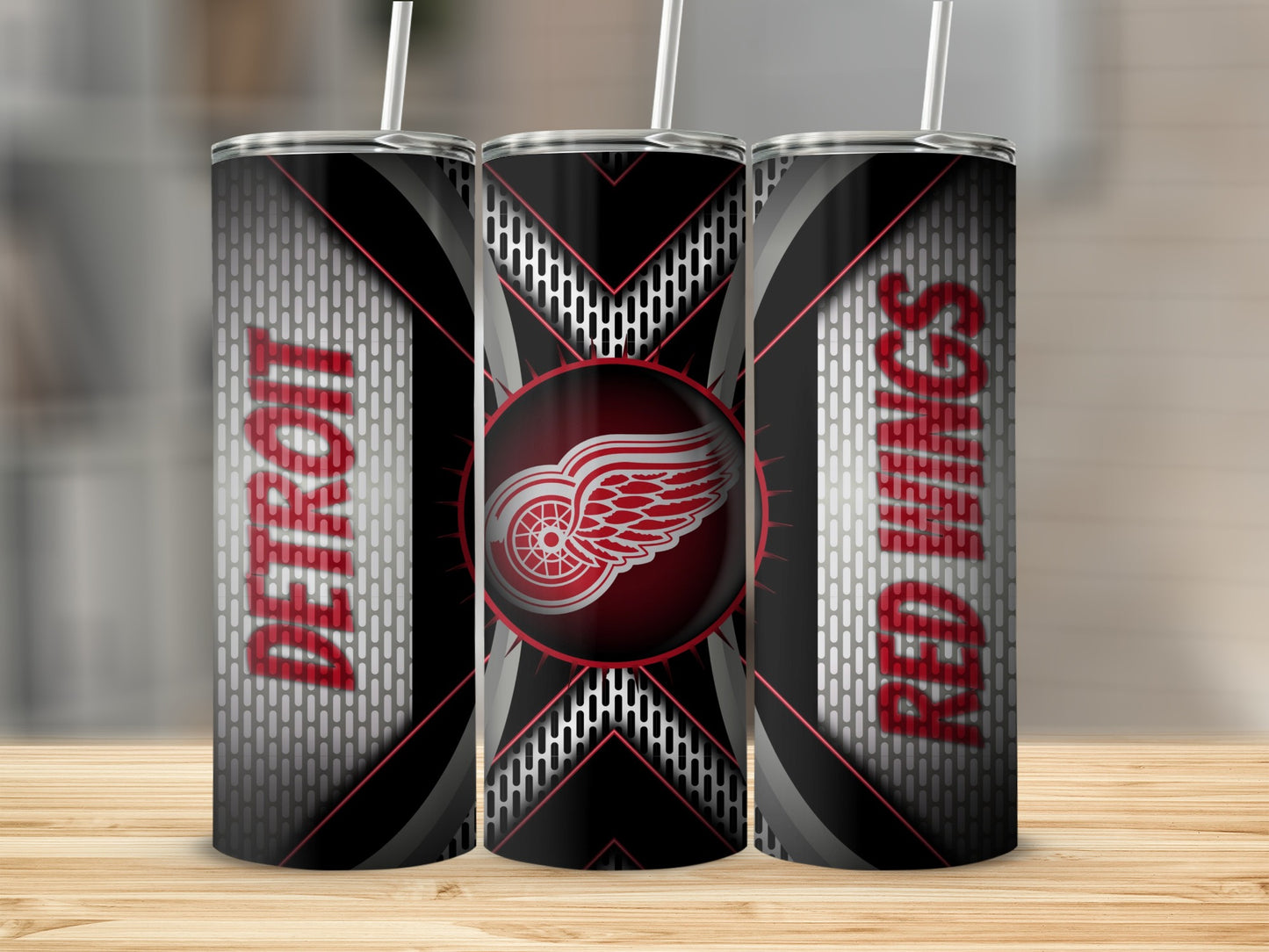 Detroit Red Wings Emblem Team Inspired Design Tumblers