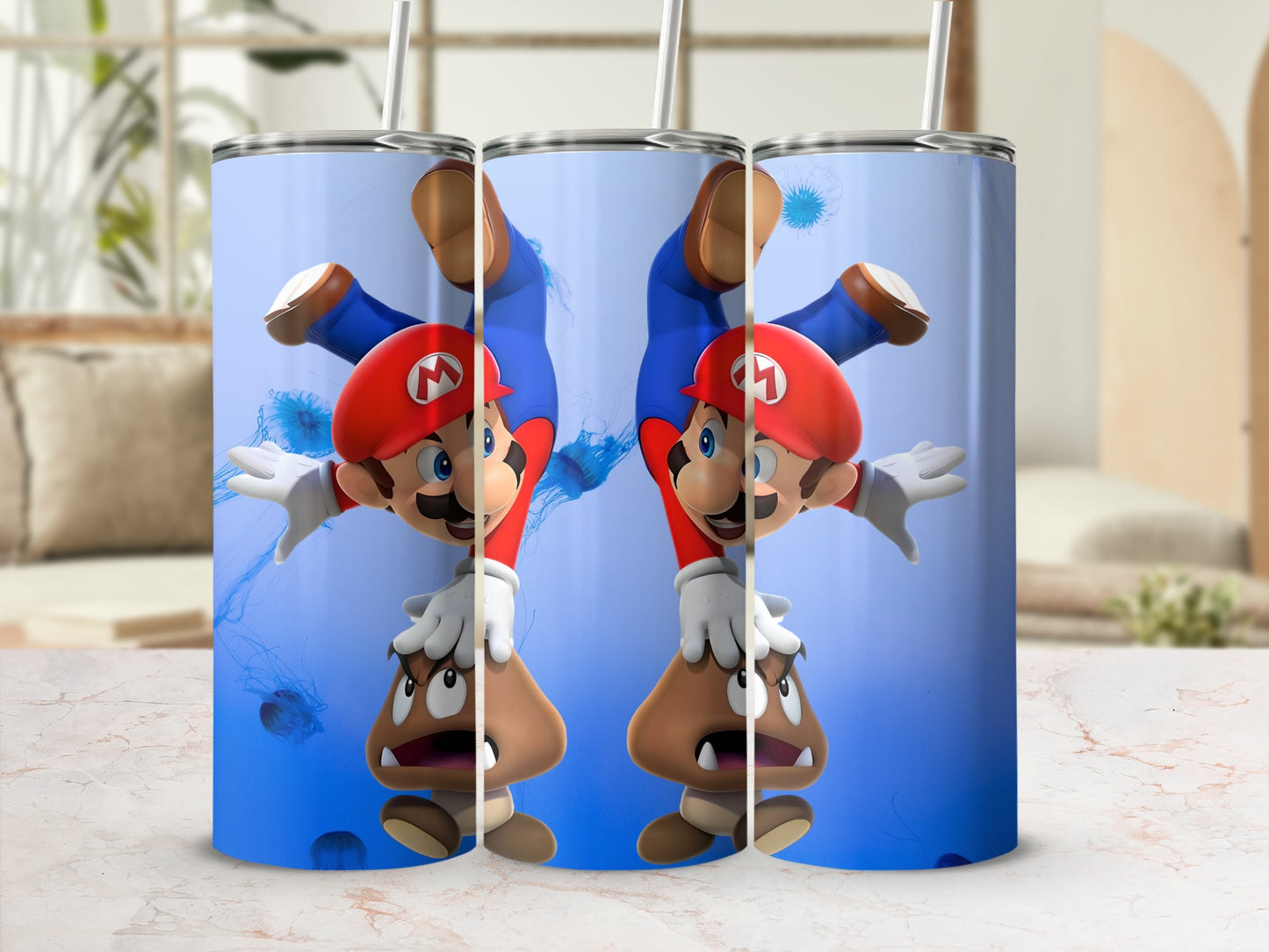 Iconic Mario and Goomba Design Tumbler