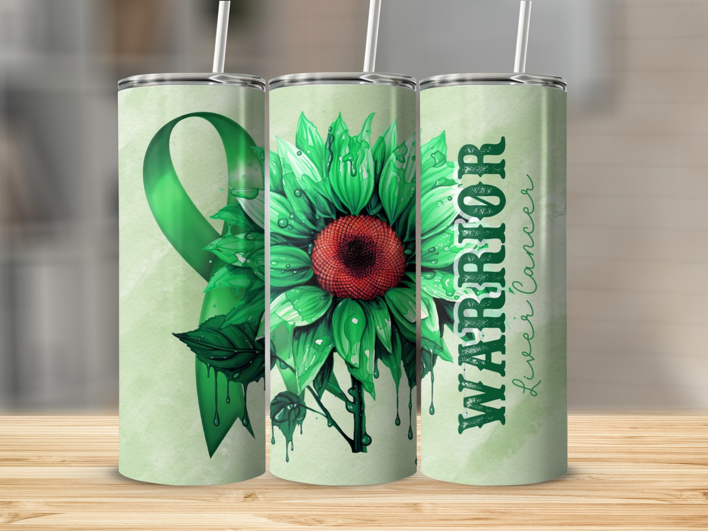 Warrior Liver Cancer Awareness Sunflower Tumbler