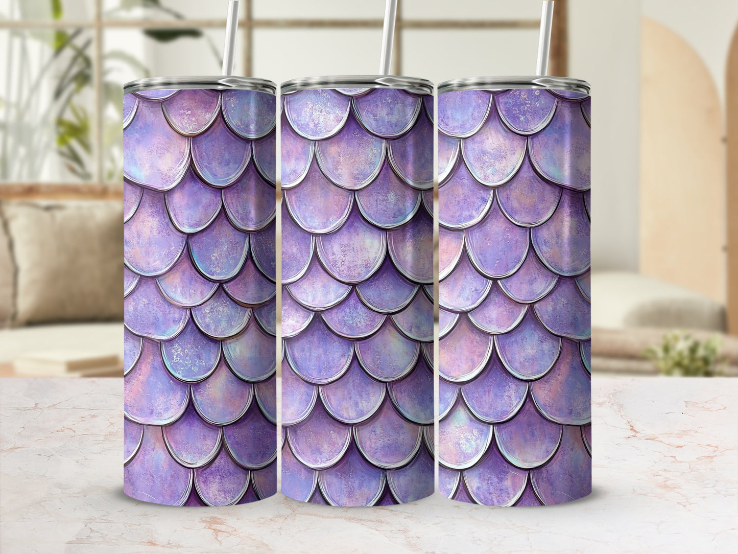 Shimmering Purple Scales Design for Unique Style Tumblers