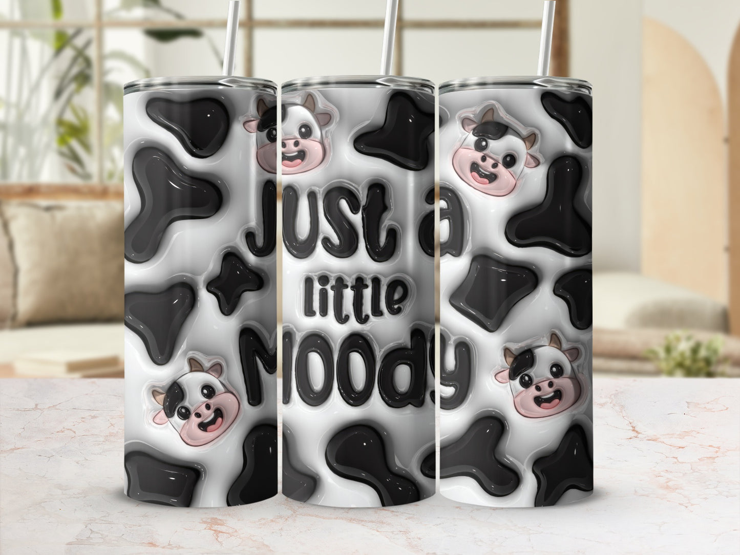 Just a little Moody Cow Print Tumbler Product Type