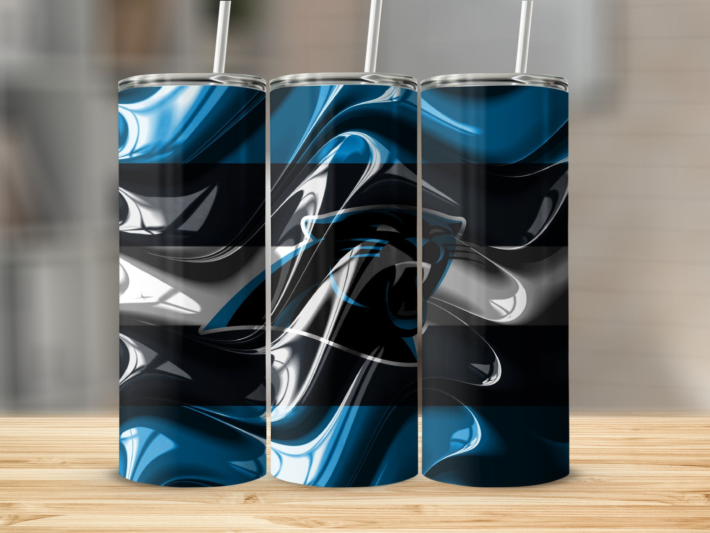 Carolina Panthers Abstract Style Design Graphic Tumblers