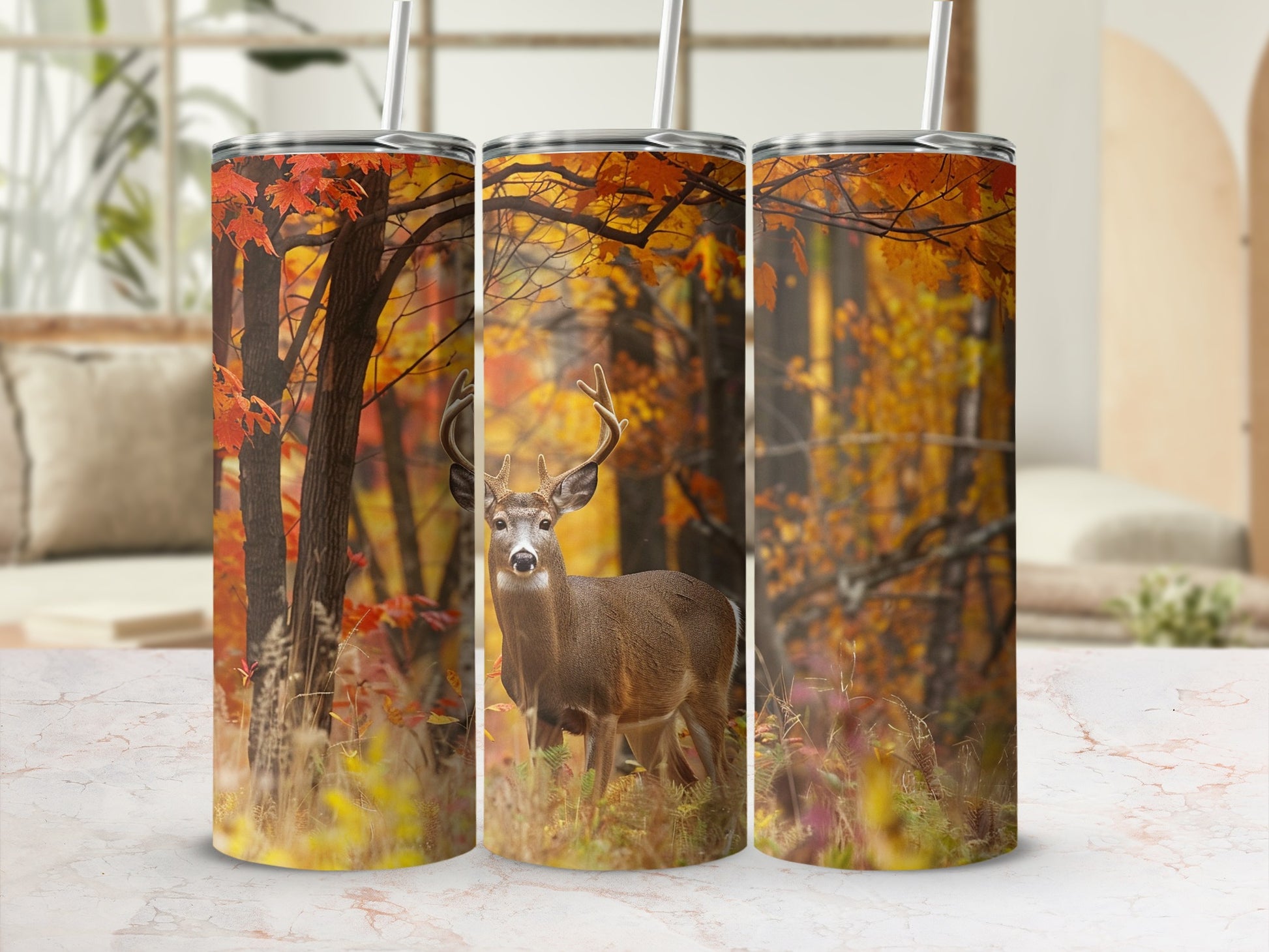 Vibrant Autumn Deer Forest Scene Tumbler product type
Deer, Buck, Autumn, Fall, Forest, Nature, Wildlife, Outdoors, Trees, Leaves, Orange, Yellow, Rustic, Hunting, Wilderness, Woodland, Scenic, Vibrant, Tumbler, Drinkware