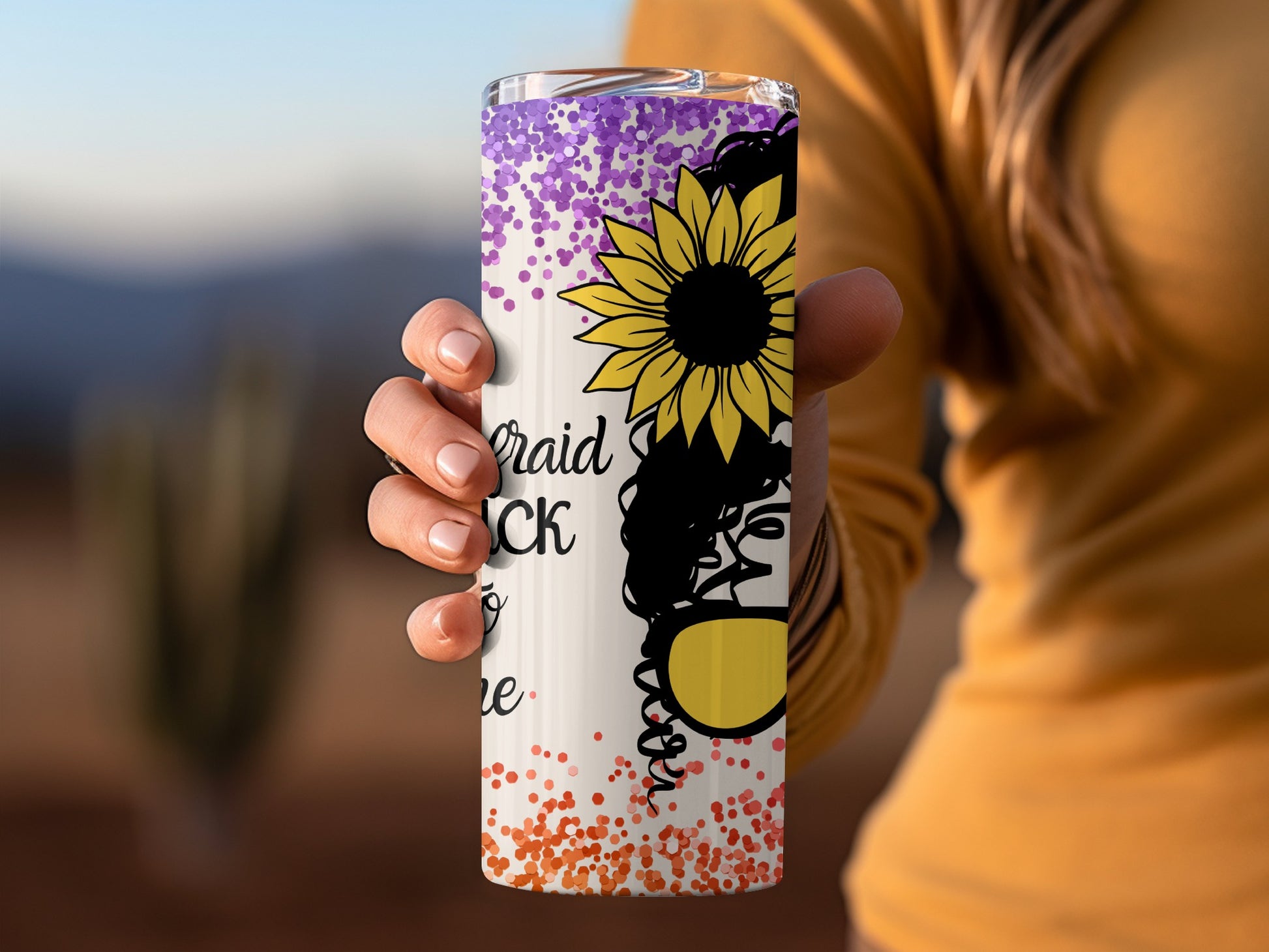 Vibrant Sunflower Design Tumbler with Inspirational Quote