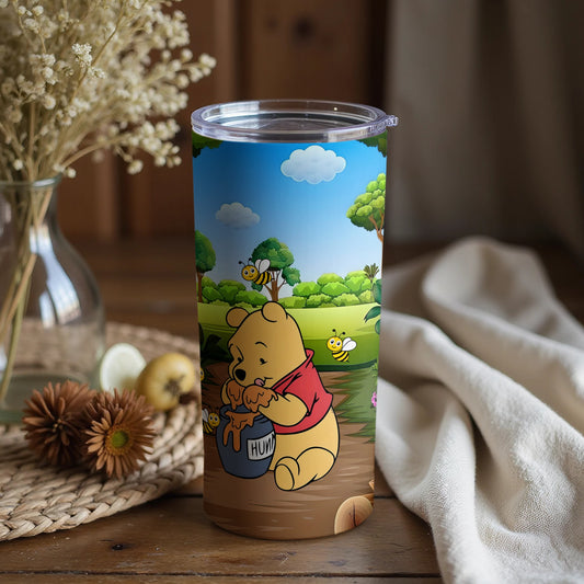 Winnie the Pooh Tumbler with Honey and Bumblebees Design