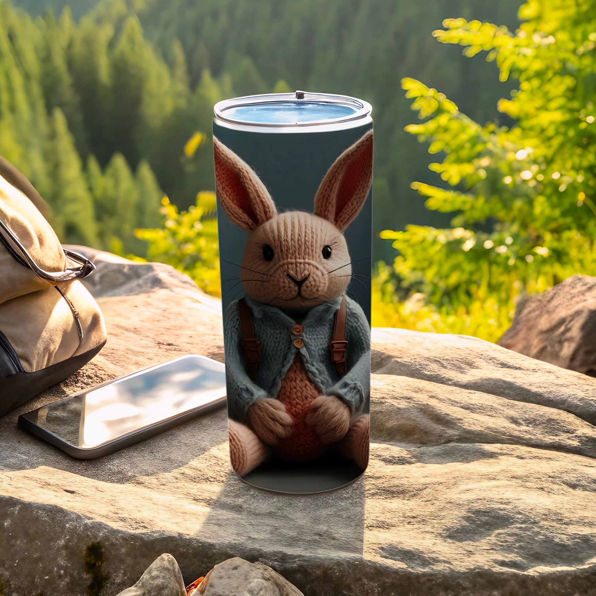 Cute Knitted Rabbit Character Design Beverage Tumbler product type