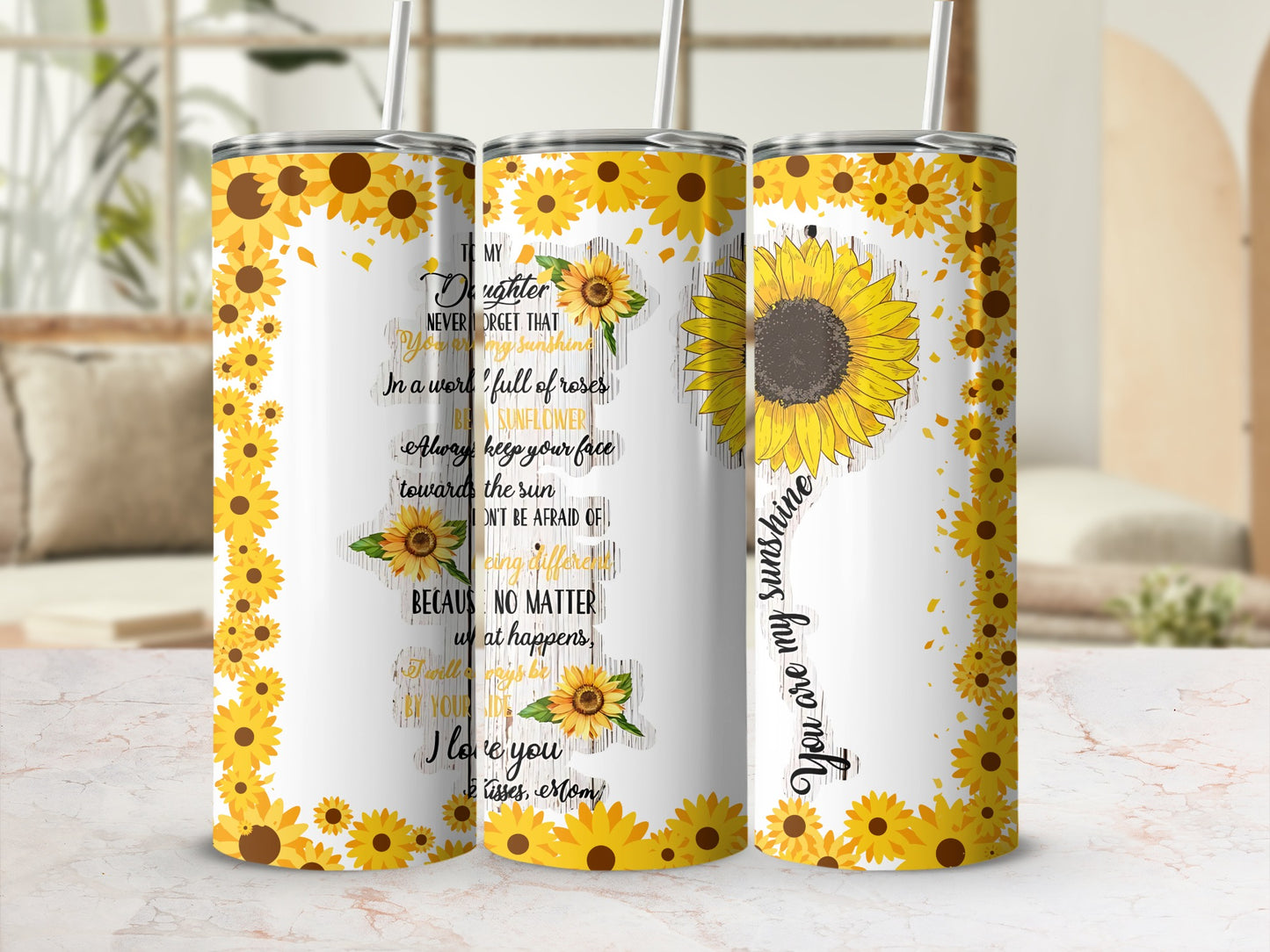 Sunflower Design You Are My Sunshine Tumbler