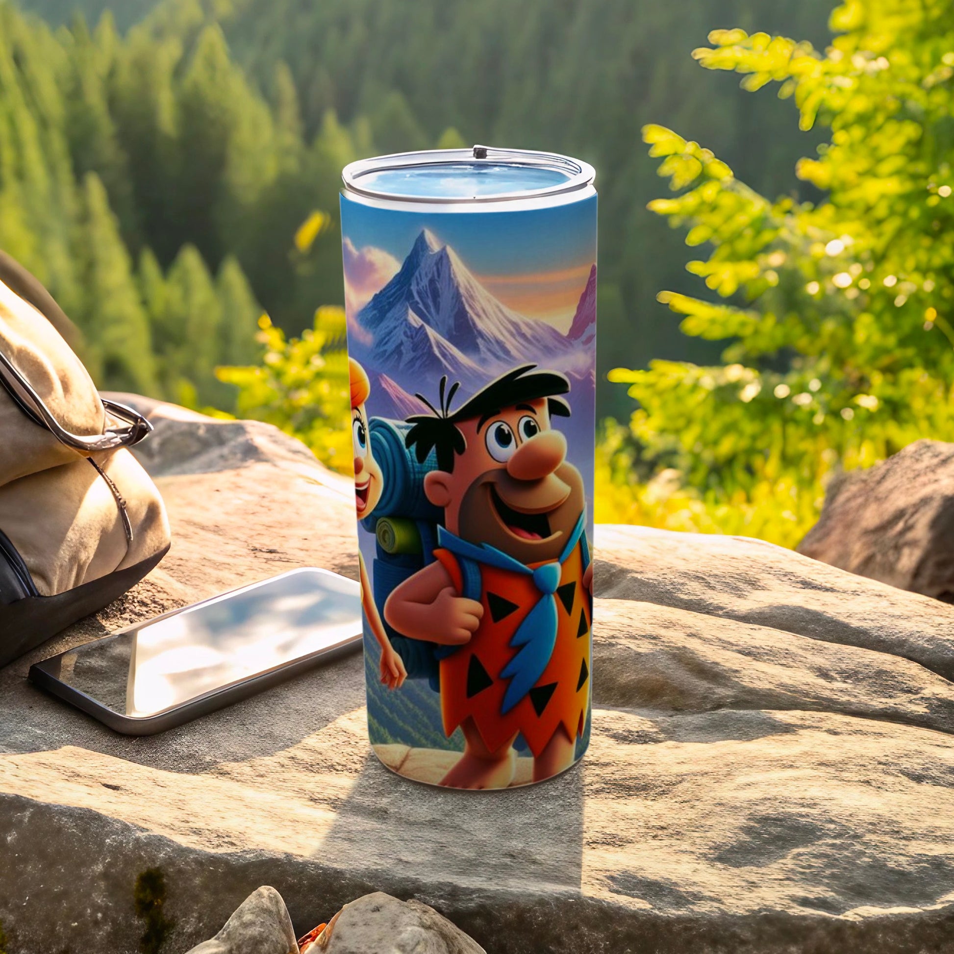 Fred Flintstone Hiking Adventure Tumbler Cup