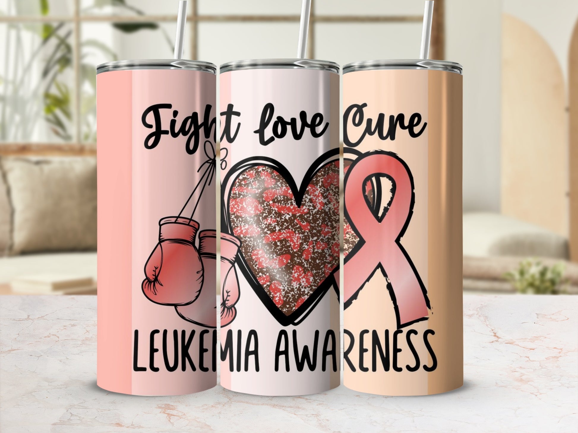 Leukemia Awareness Fight Love Cure Tumblers