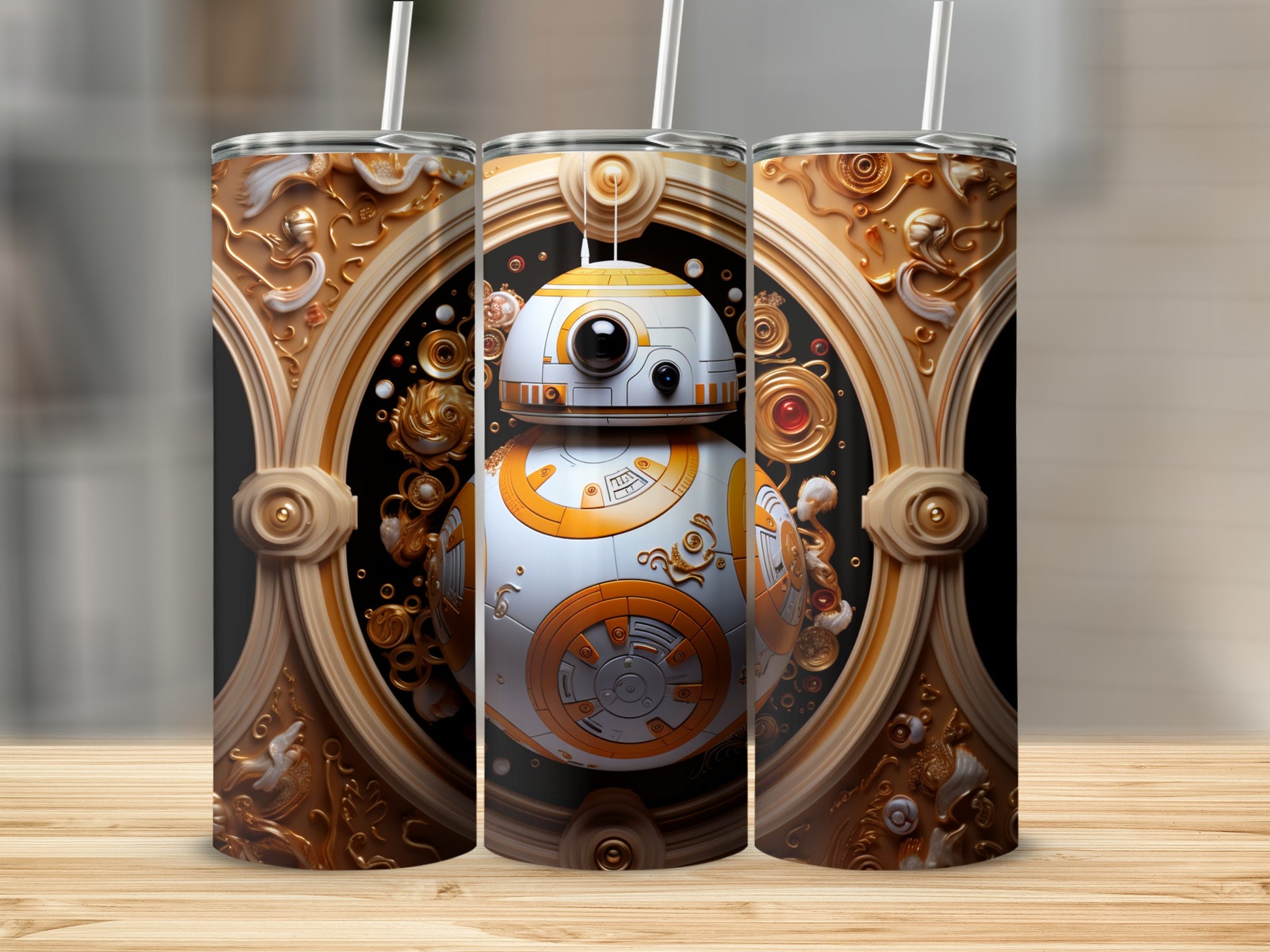 Unique Sci-Fi Robot Design Travel Tumbler Cup