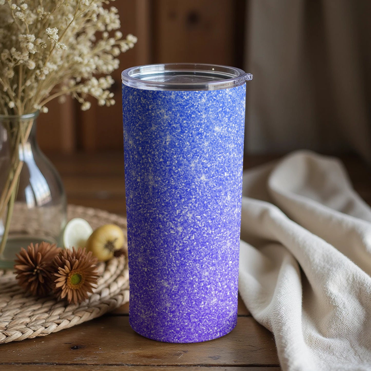Purple Gradient Glitter Effect Insulated Tumbler